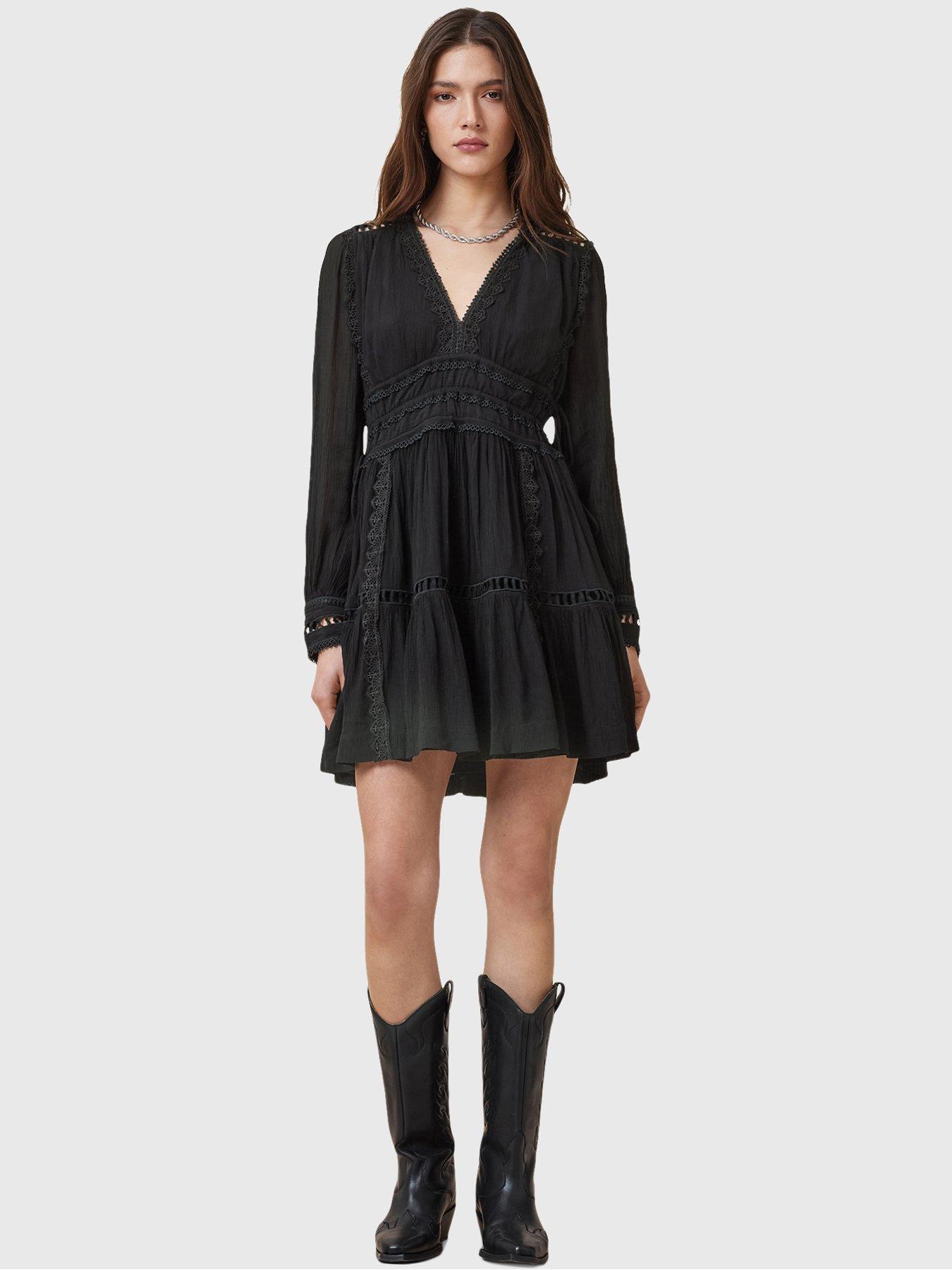 allsaints-xanthe-long-sleeve-mini-dress-black