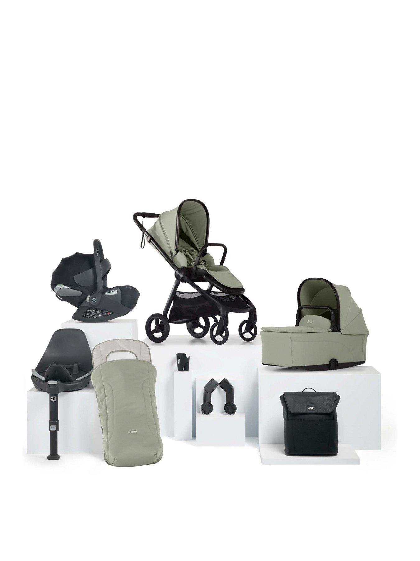 Mamas & Papas Complete Kit - Cloud T Vardo Sage (Inc Pushchair, Carrycot, Adaptors, Cupholder, Bag, Footmuff, Cloud T  &  Isofix Base)