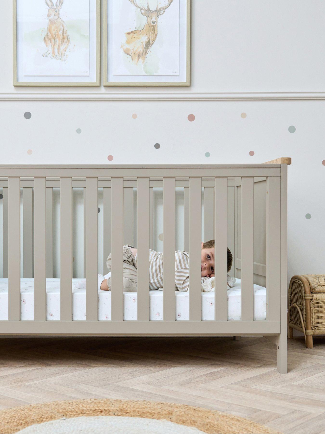 undefined Misha Cot Bed - Mushroom / Golden Oak
