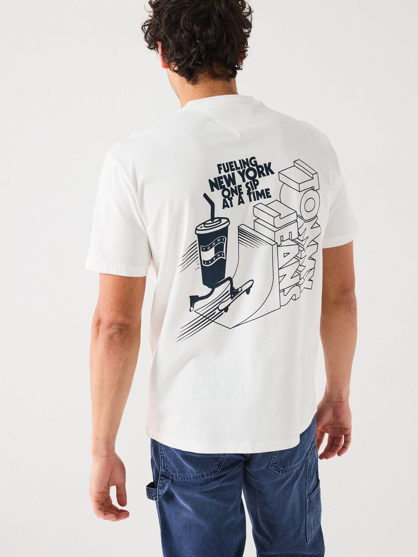 undefined Relaxed Fit Skater Back Graphic T-Shirt - White
