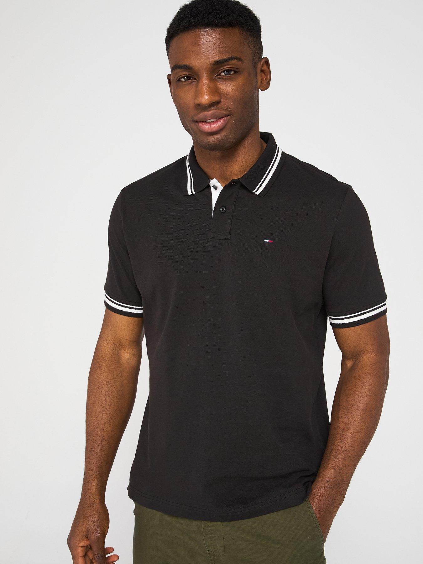 Tommy Jeans Regular Fit Tipped Polo Shirt - Black