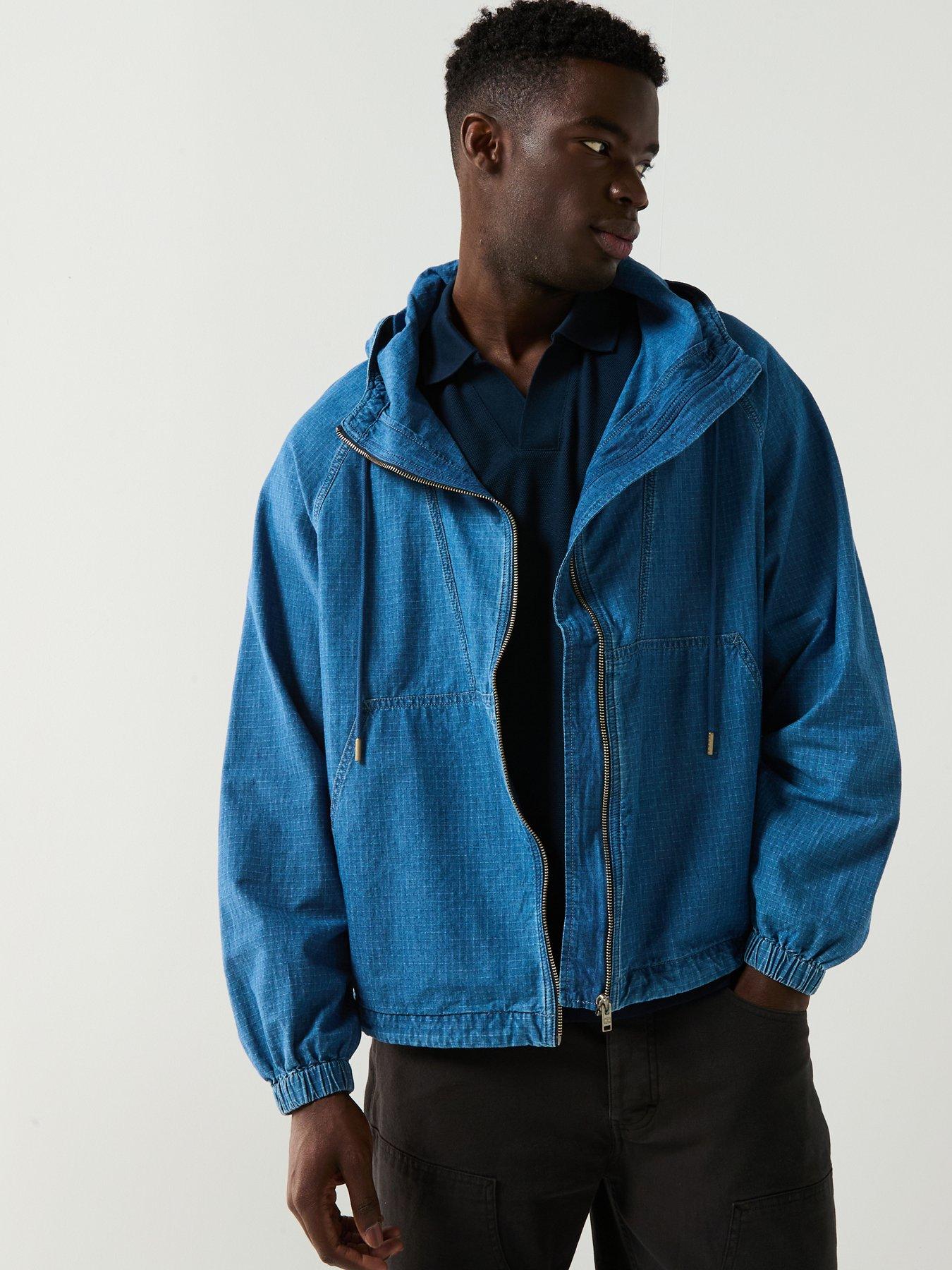 Image 1 of 6 of Tommy Jeans Zip Through Ripstop Lightweight Jacket - Blue