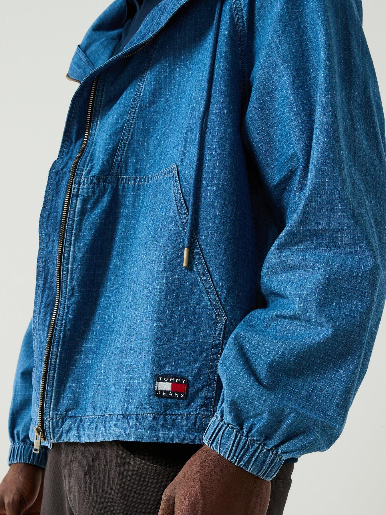 Image 4 of 6 of Tommy Jeans Zip Through Ripstop Lightweight Jacket - Blue
