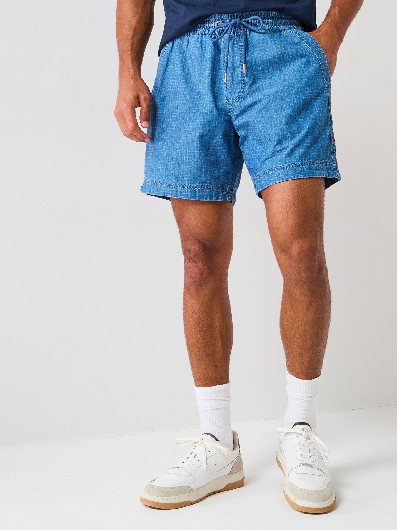 undefined Ripstop Denim-Style Shorts - Blue