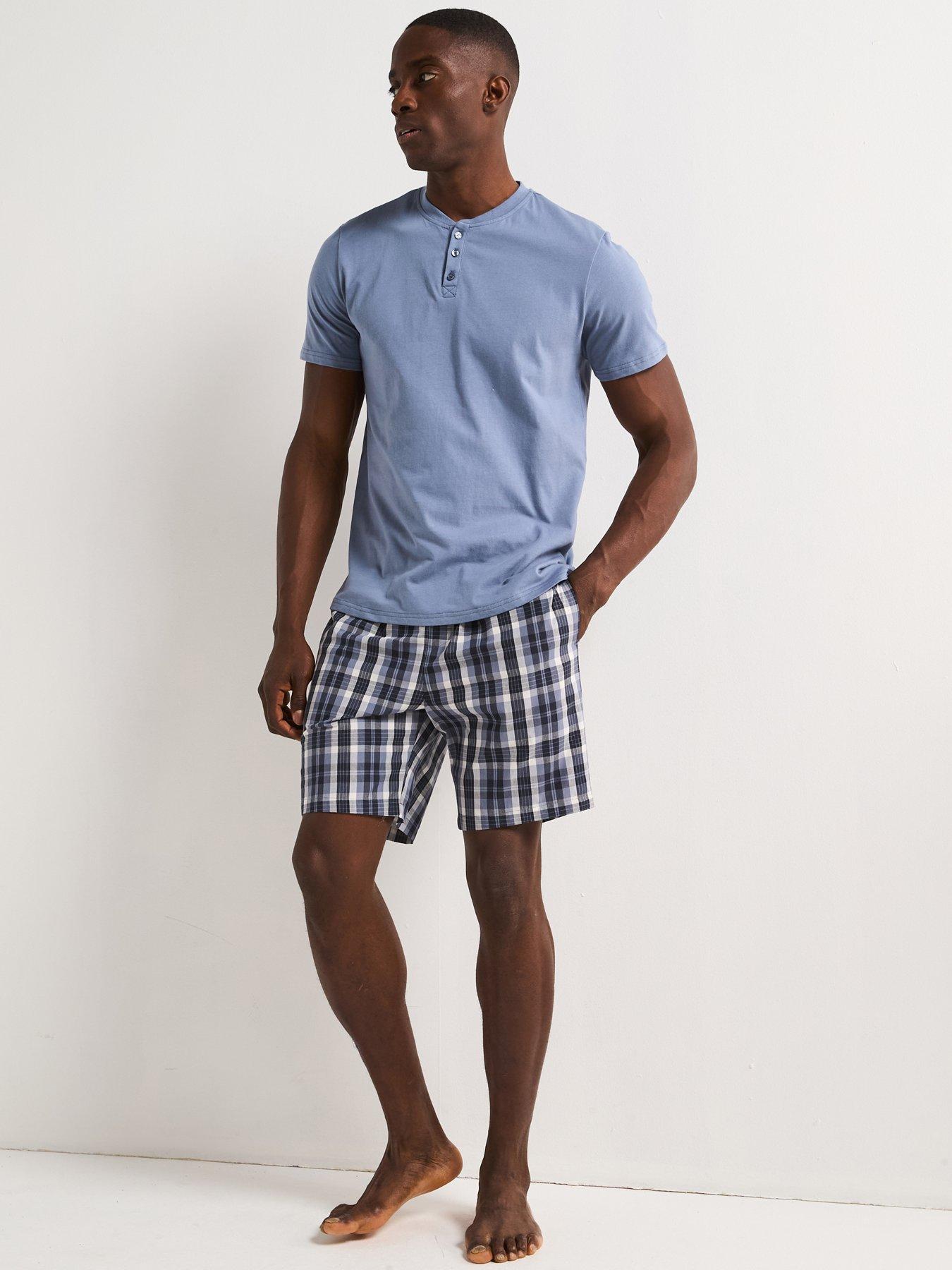 undefined Cotton Rich Short Pyjama Set - Blue