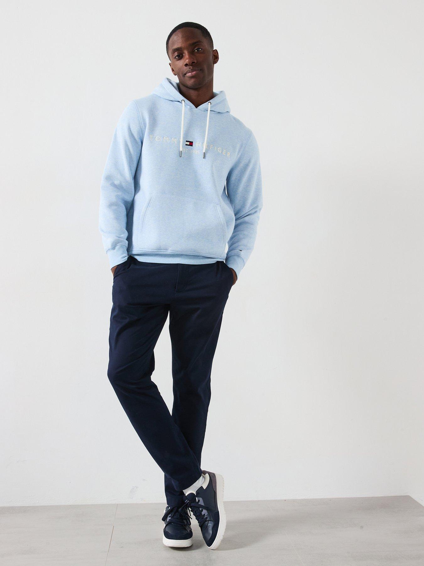 Image 3 of 6 of Tommy Hilfiger Logo Hoodie - Light Blue