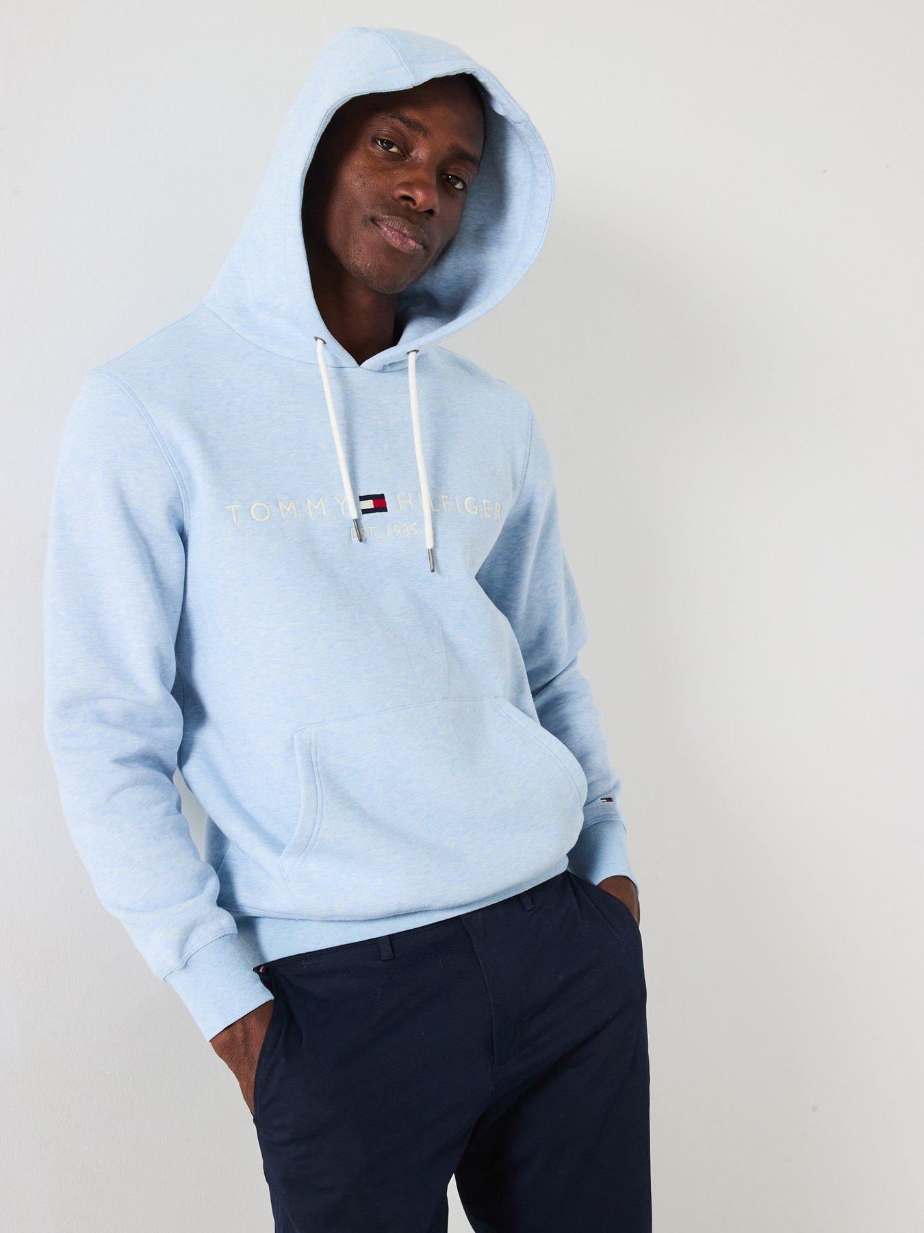 Image 5 of 6 of Tommy Hilfiger Logo Hoodie - Light Blue