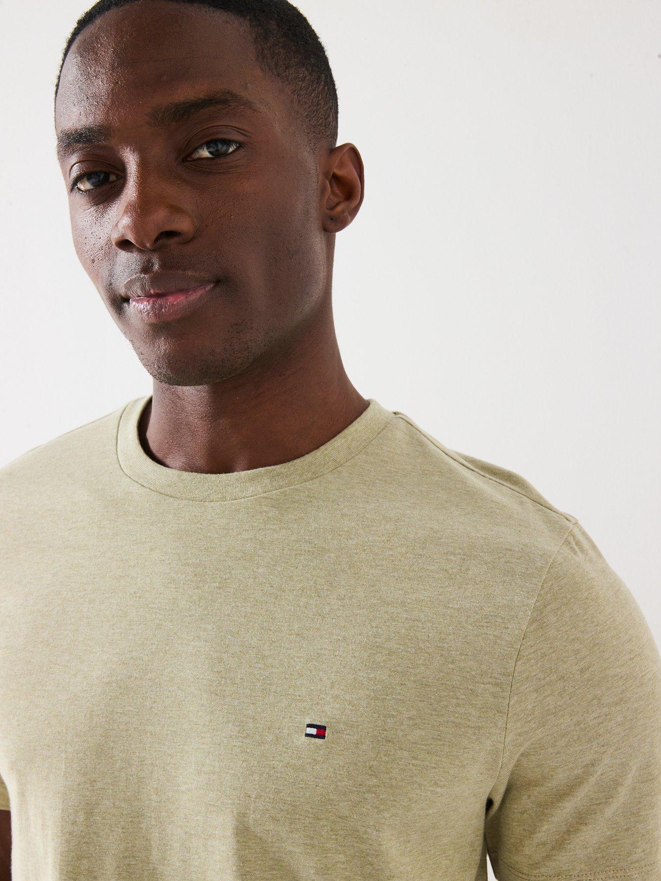 Image 4 of 6 of Tommy Hilfiger Regular Fit Essential Flag Logo Heather T-Shirt - Light Green