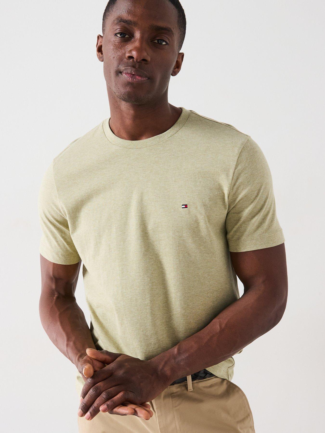 Image 6 of 6 of Tommy Hilfiger Regular Fit Essential Flag Logo Heather T-Shirt - Light Green