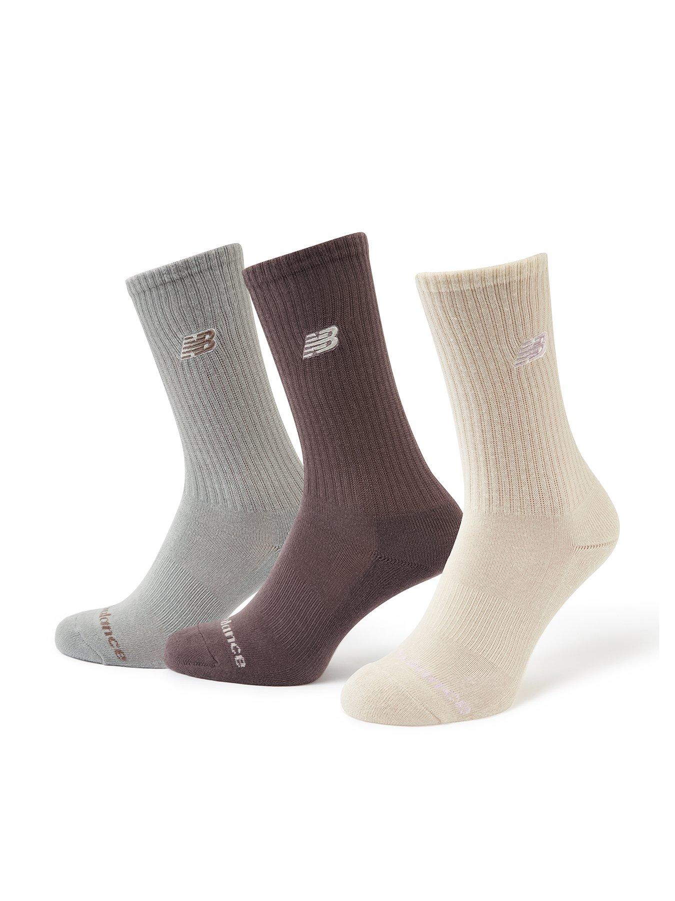 Image 1 of 3 of New Balance Unisex Embroidery Logo 3 Pack Midcalf Socks - Neutral