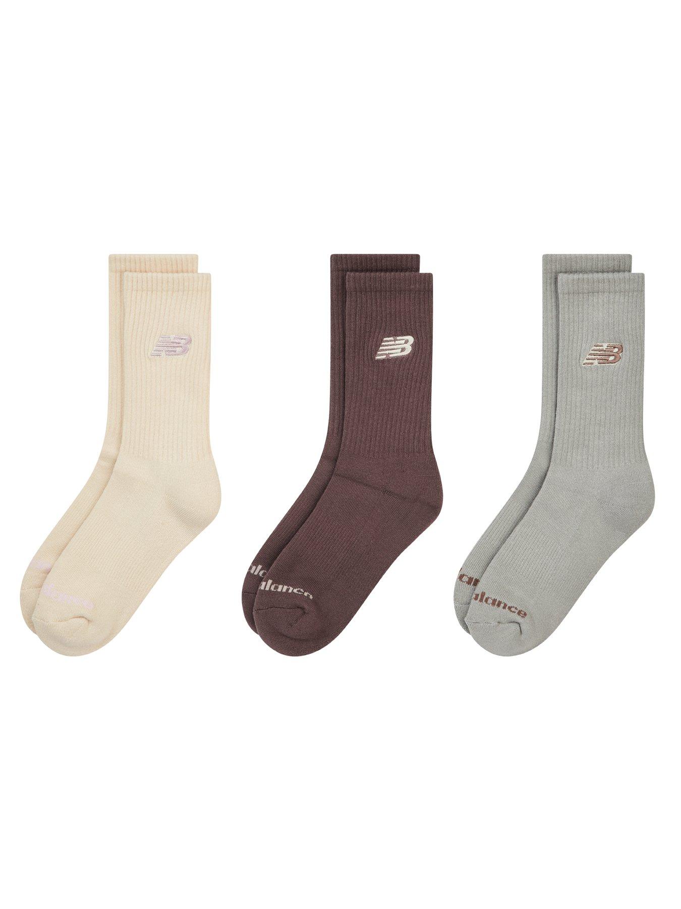 Image 2 of 3 of New Balance Unisex Embroidery Logo 3 Pack Midcalf Socks - Neutral