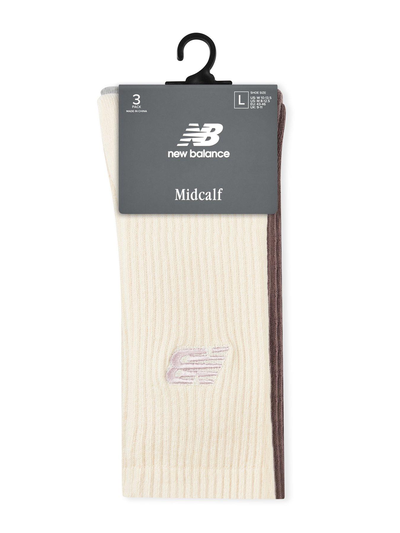Image 3 of 3 of New Balance Unisex Embroidery Logo 3 Pack Midcalf Socks - Neutral