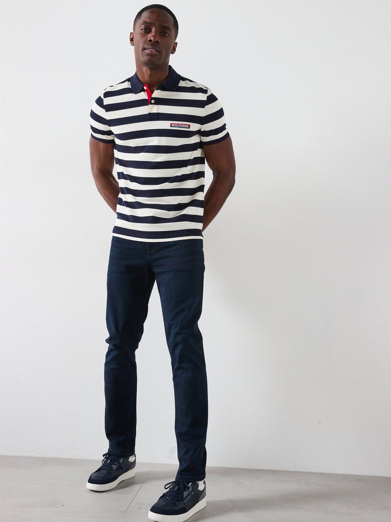 Tommy Hilfiger Short Sleeve Striped Polo Shirt Men's M Size / eaa430766