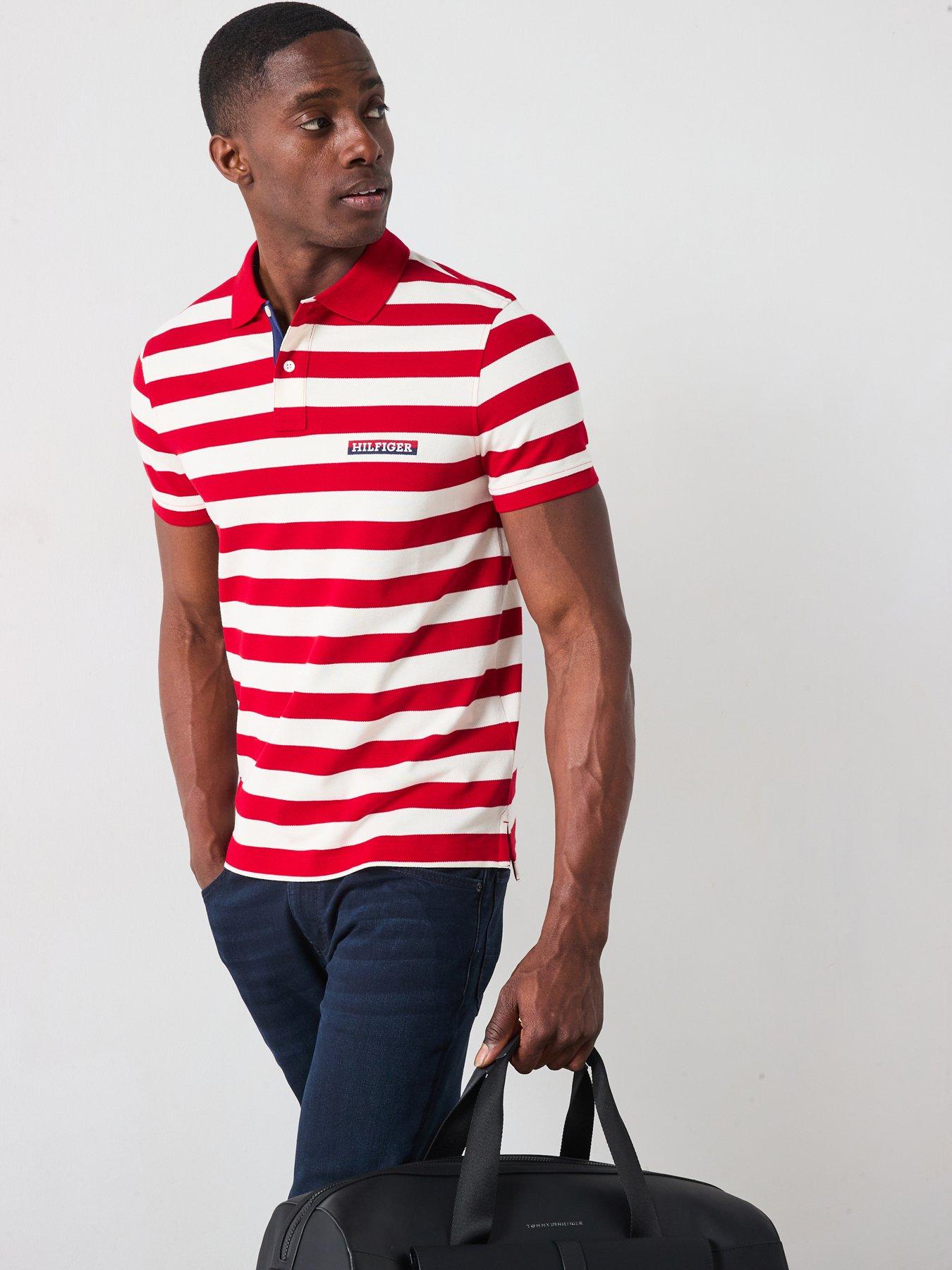undefined Stripe Regular Fit Polo Shirt - Red