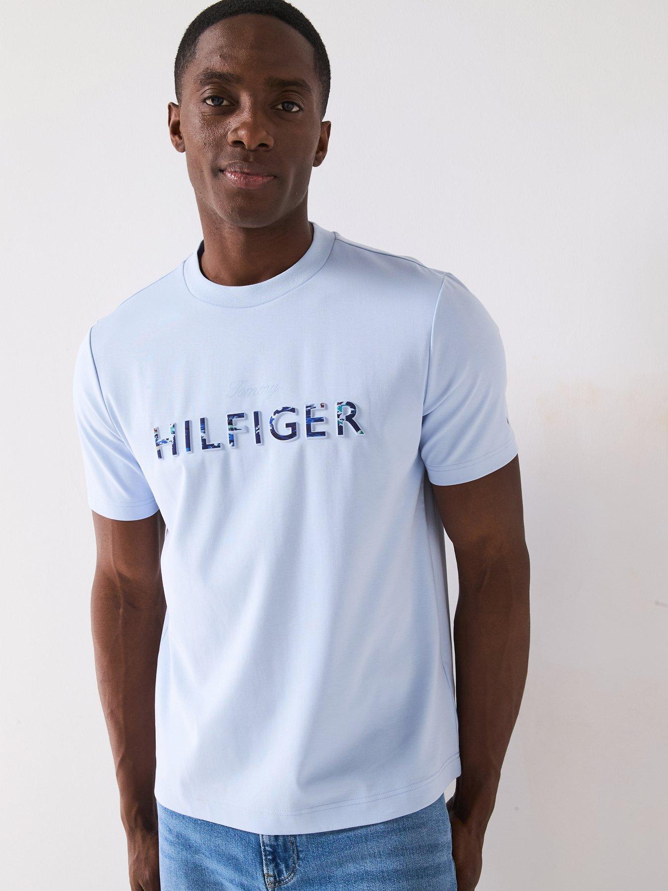 Tommy Hilfiger Embossed Summer Logo T-Shirt - Light Blue