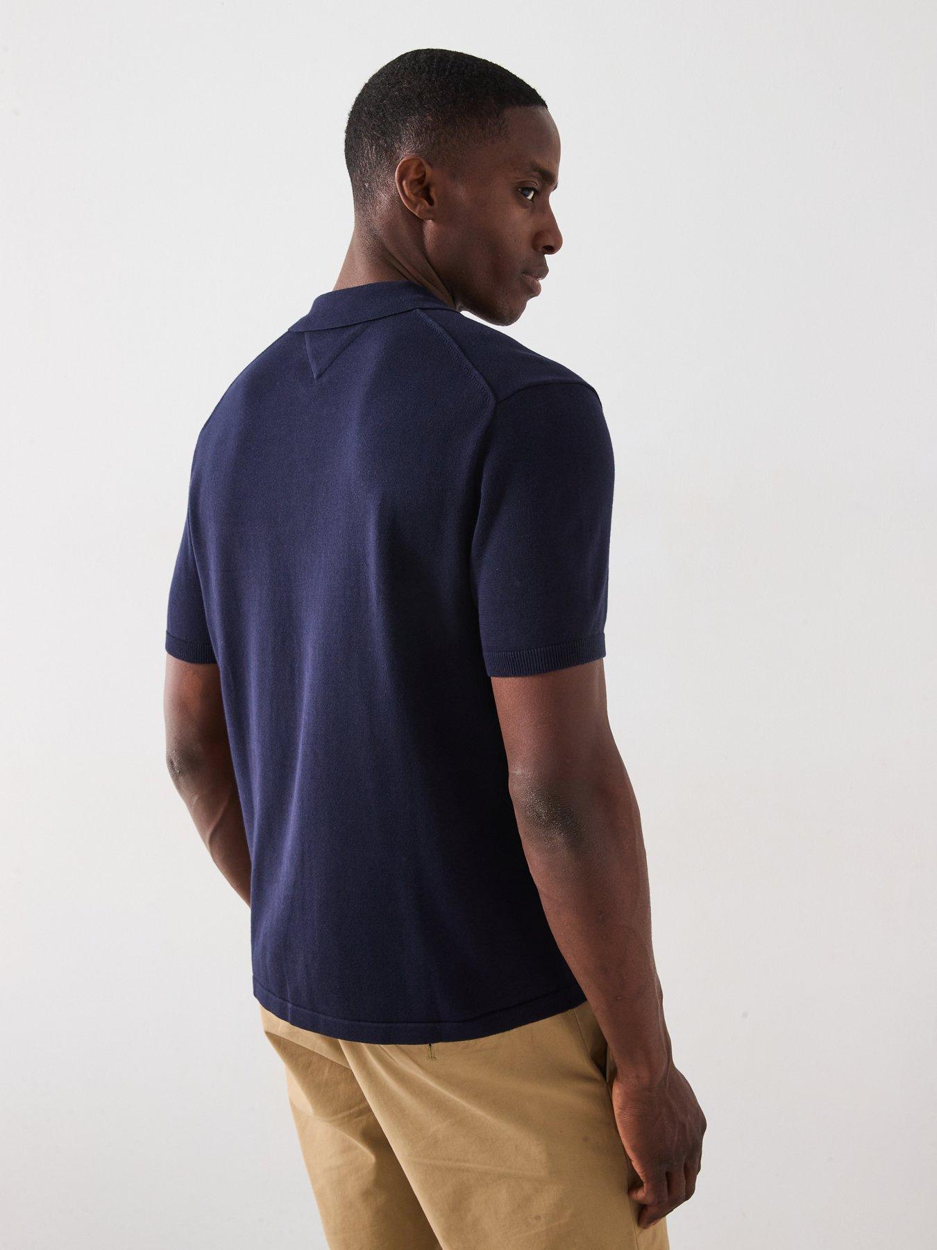 Image 2 of 6 of Tommy Hilfiger Essential Cotton Short Sleeve Shirt - Navy