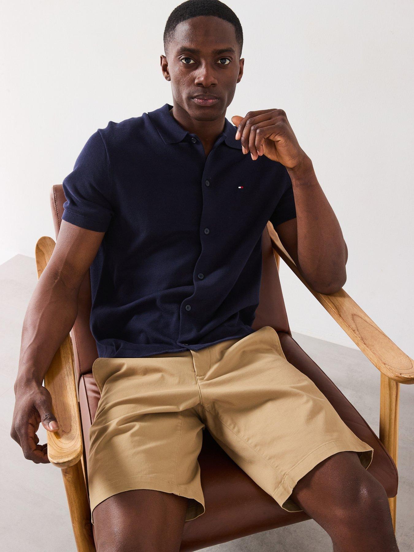 Image 6 of 6 of Tommy Hilfiger Essential Cotton Short Sleeve Shirt - Navy