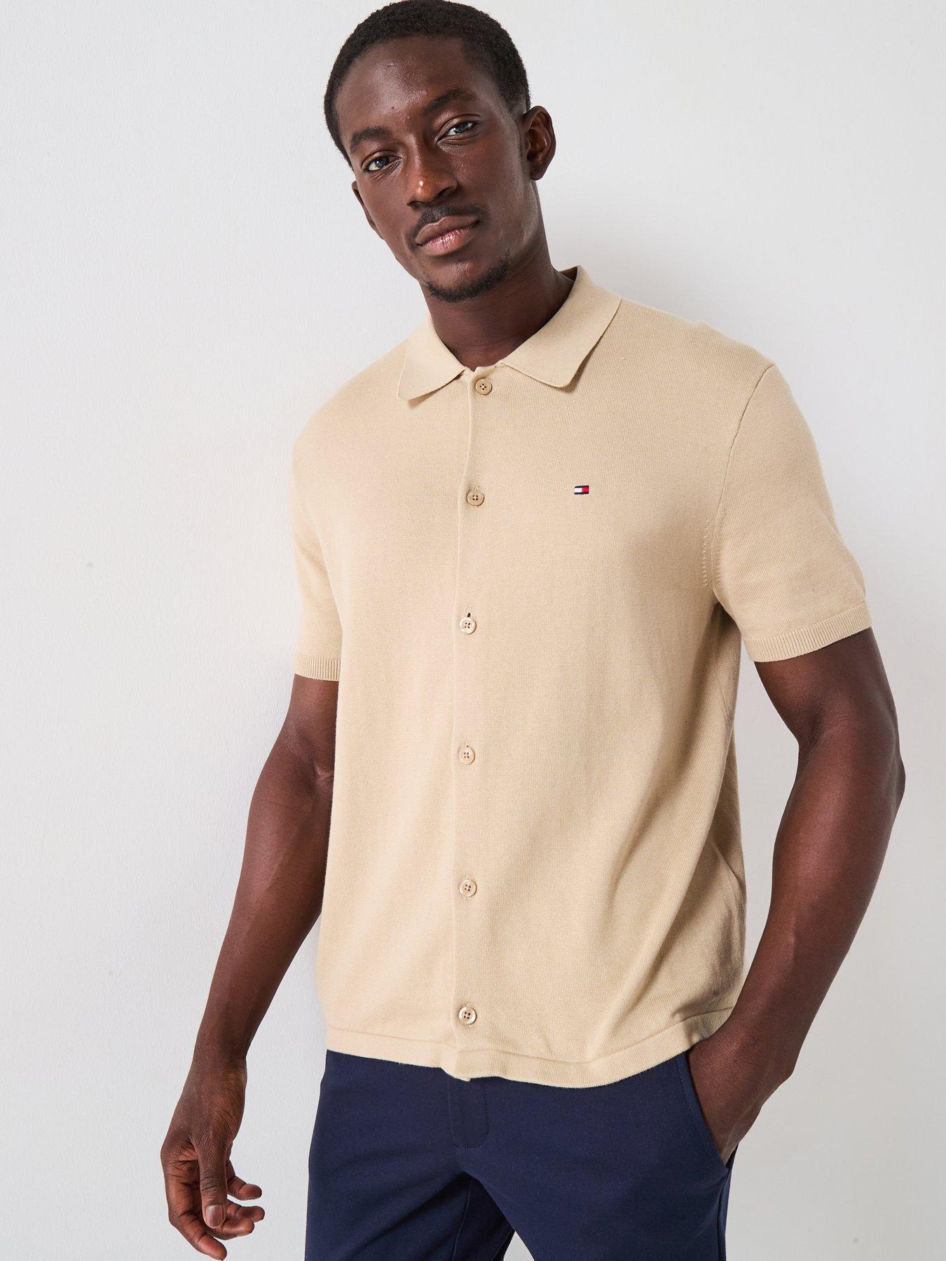 Tommy Hilfiger Essential Cotton Short Sleeve Over Shirt Beige Very