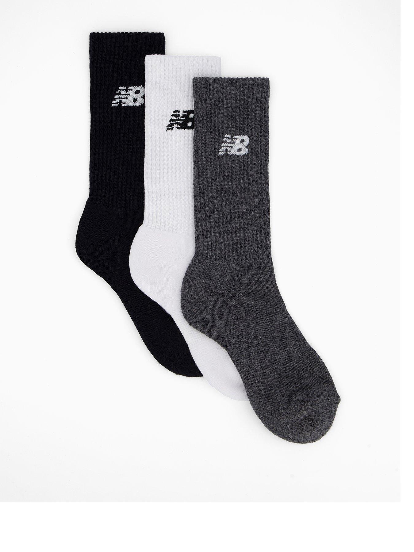 undefined Unisex Everyday Crew 3 Pack Socks - White/Grey/Black