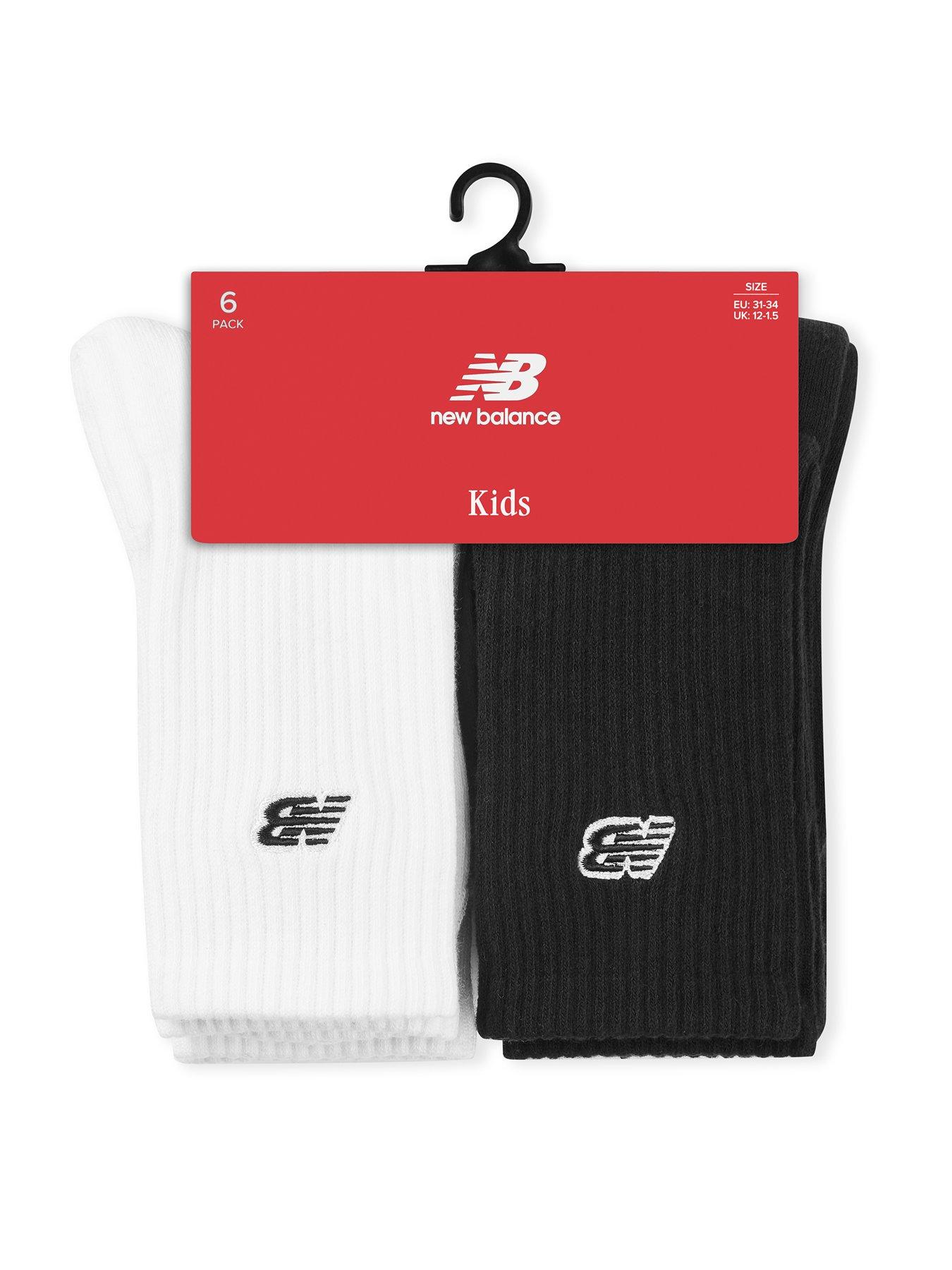 Image 3 of 3 of New Balance Unisex Kids Patch Logo 6 Pack Socks - Black / White
