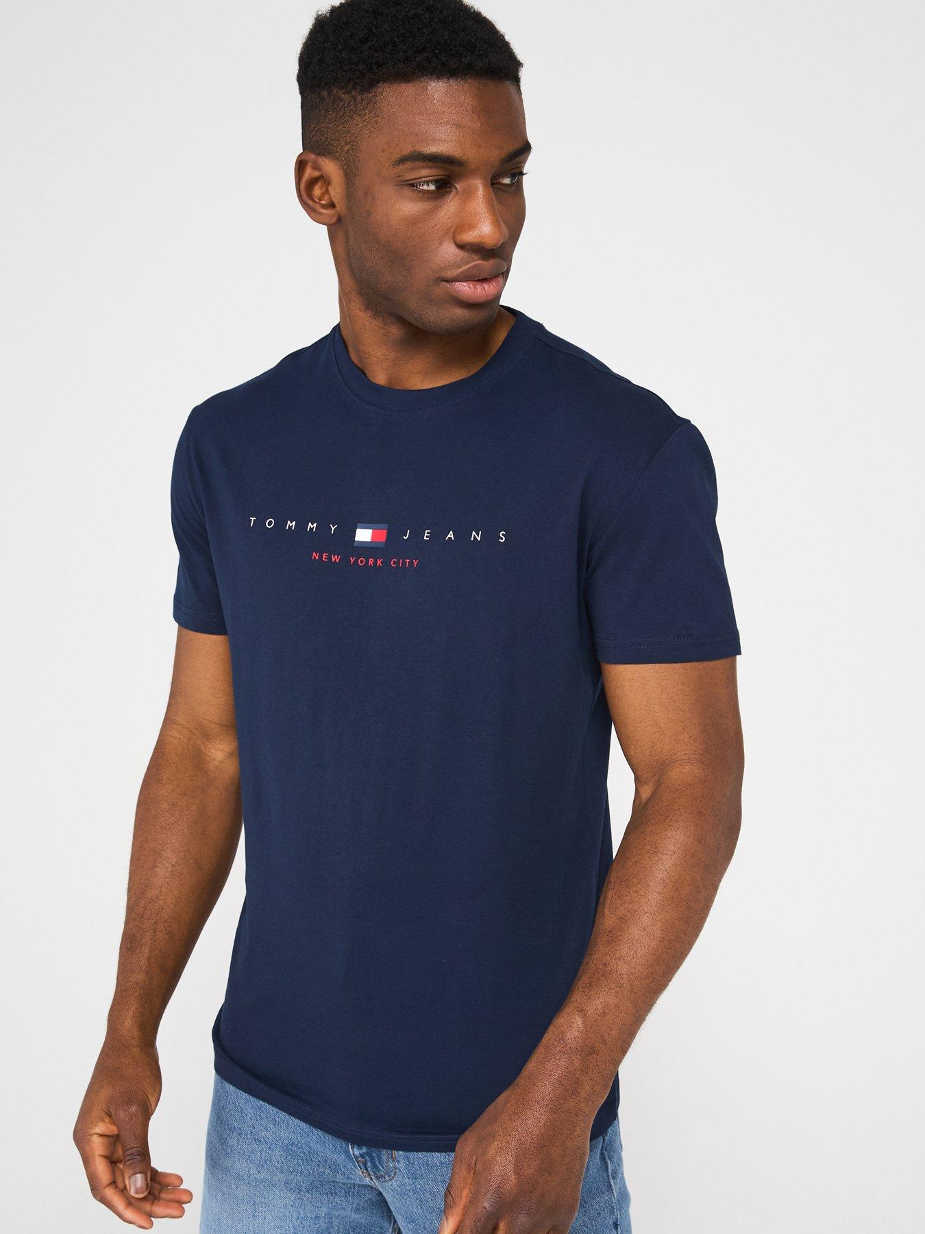 undefined Regular Fit Flag Linear T-Shirt - Navy