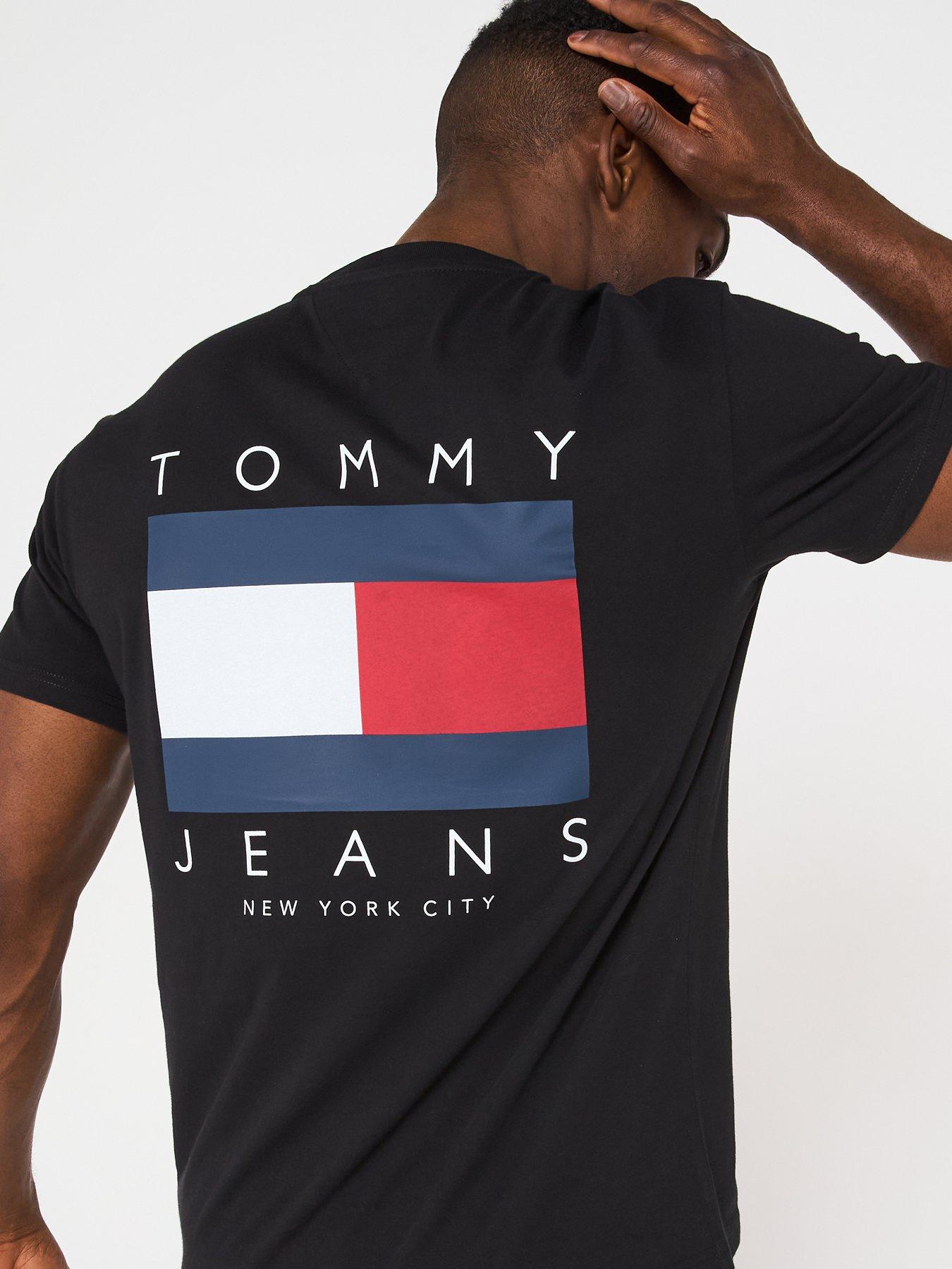 undefined Regular Fit Flag Graphic Back Print T-Shirt - Black