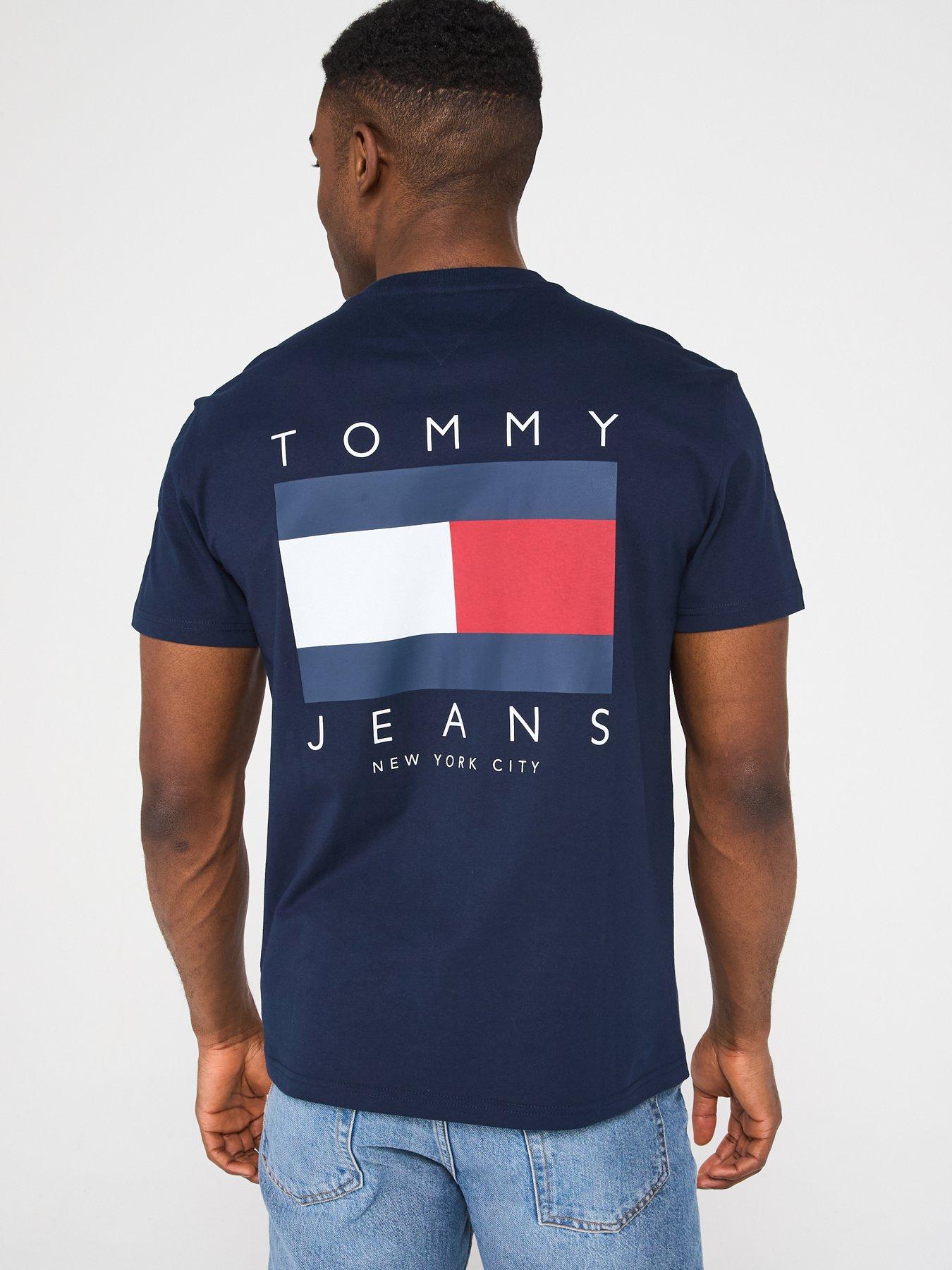 undefined Regular Fit Flag Graphic Back Print T-Shirt - Navy