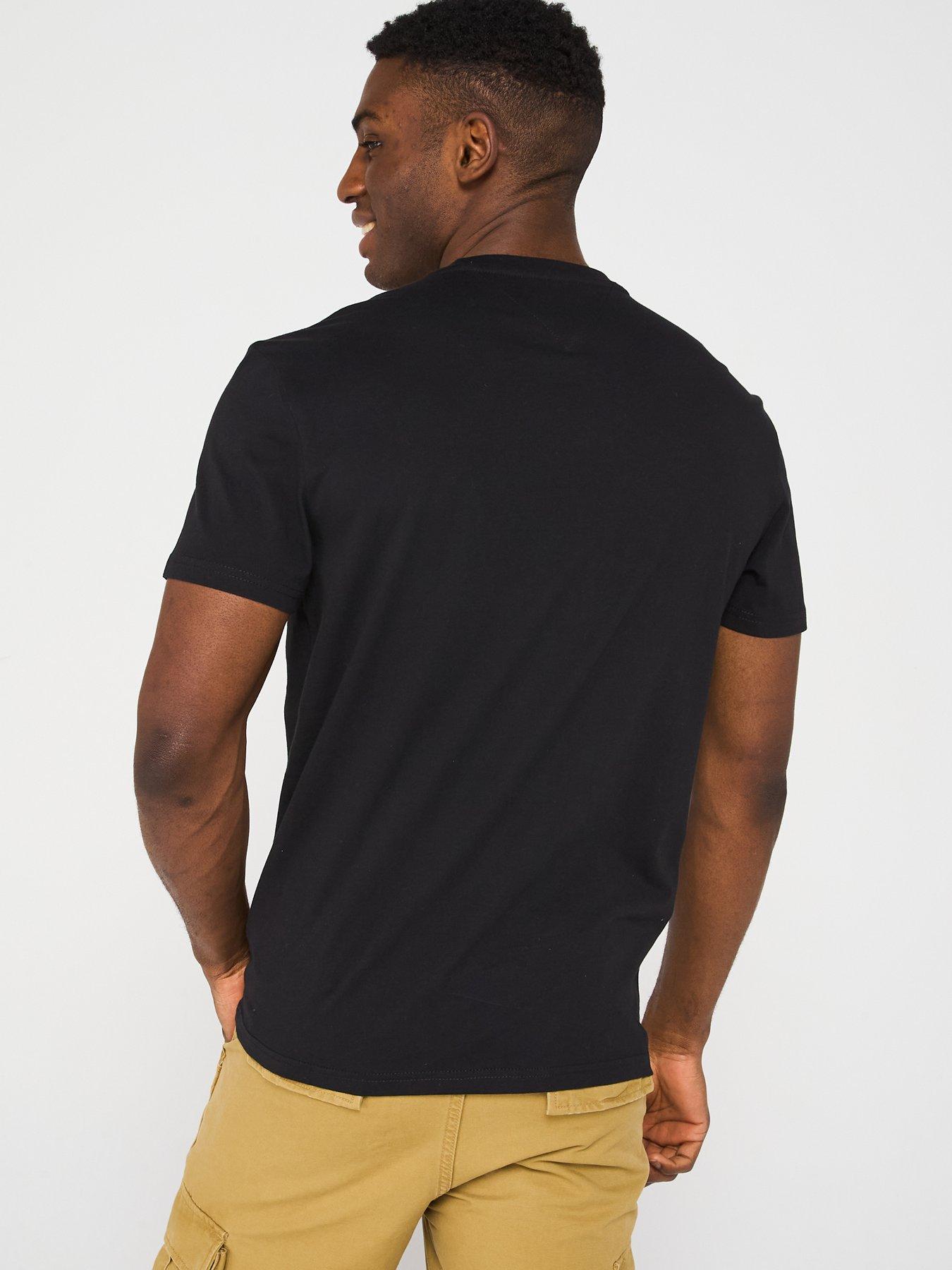 Image 2 of 4 of Tommy Jeans Regular Fit Flag Linear T-Shirt - Black