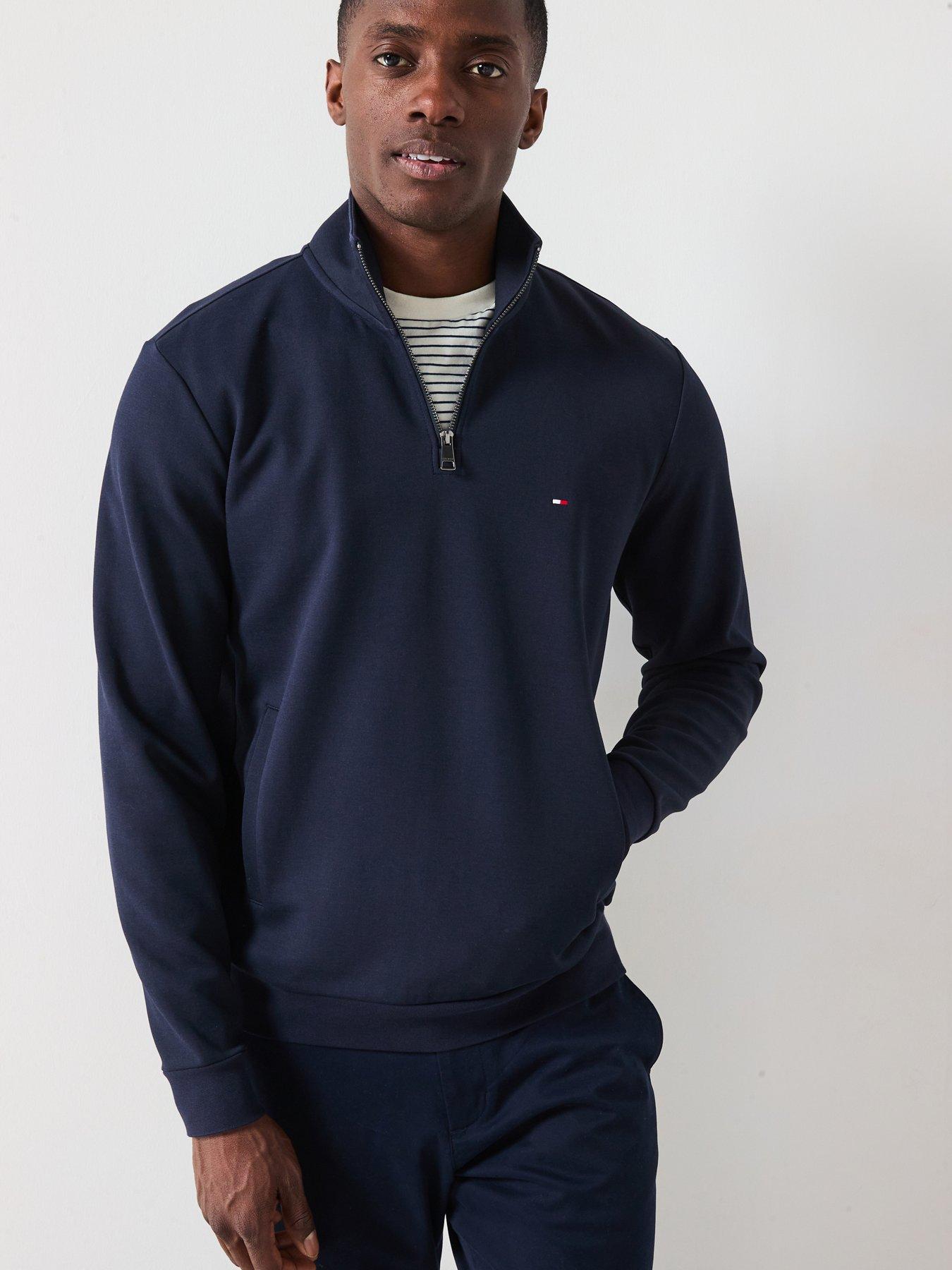 undefined Essential Intechno 1/4 Zip Sweater - Navy