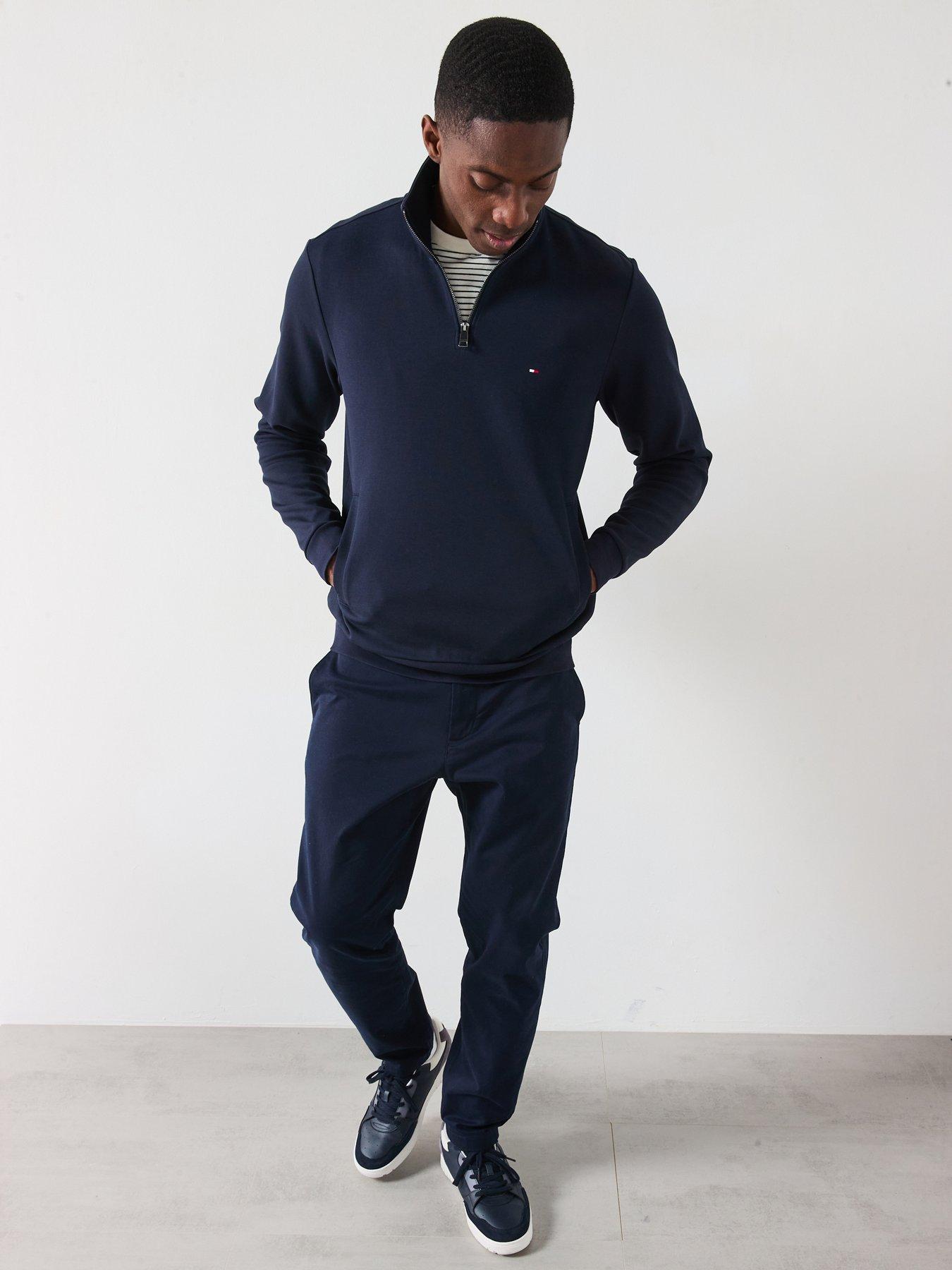 Image 3 of 6 of Tommy Hilfiger Essential Intechno 1/4 Zip Sweater - Navy