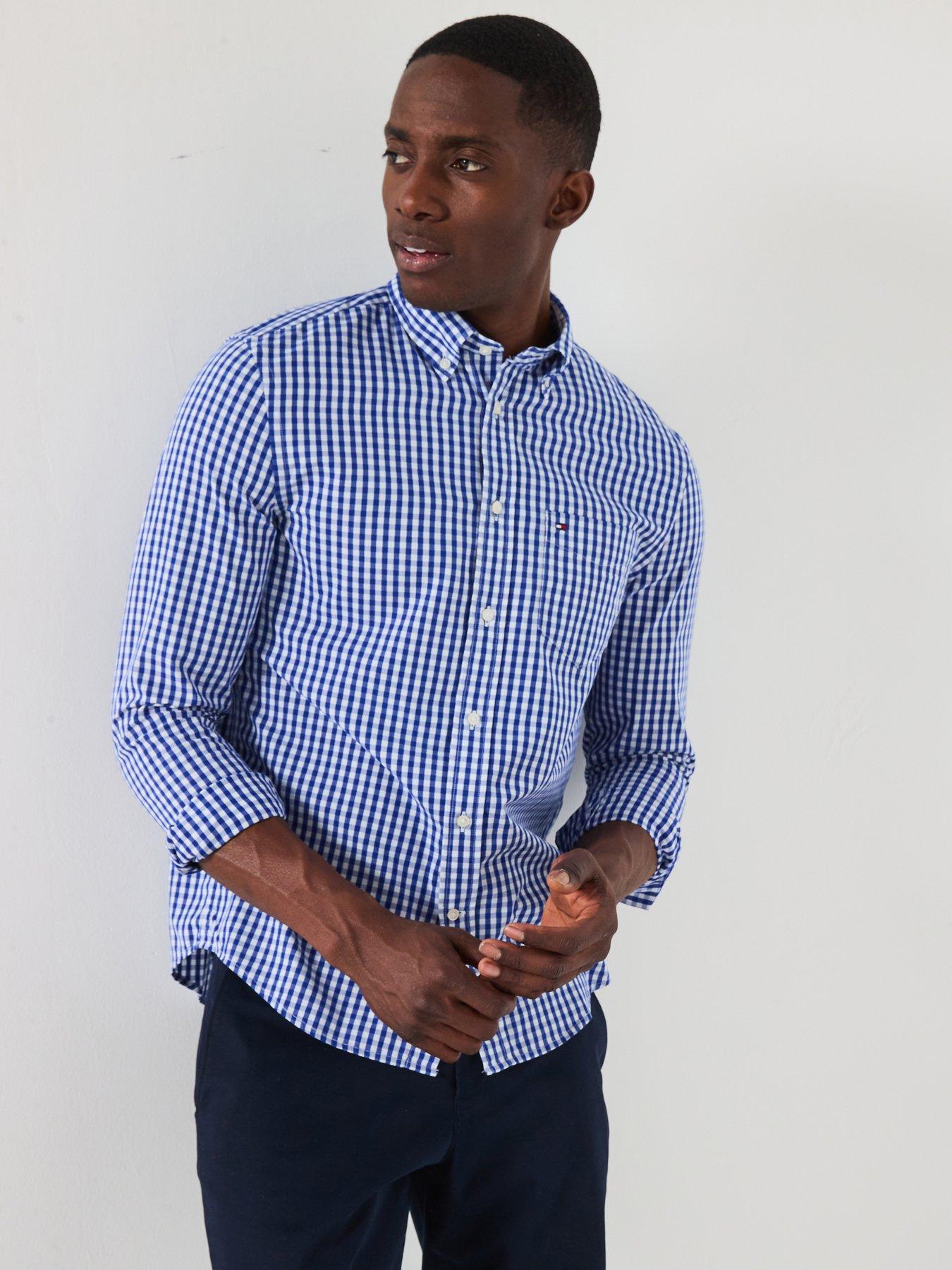 undefined Flex Poplin Gingham Shirt - Blue