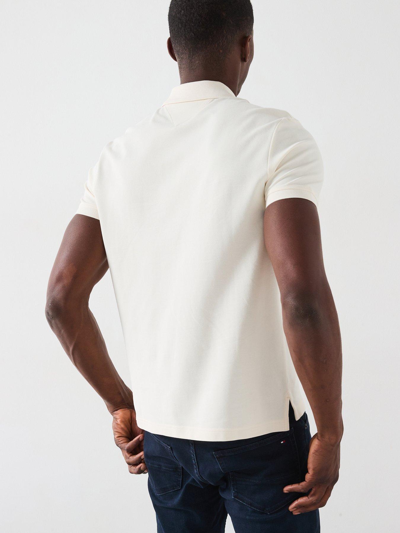 Image 2 of 6 of Tommy Hilfiger Flag Regular Fit Polo Shirt - Off White