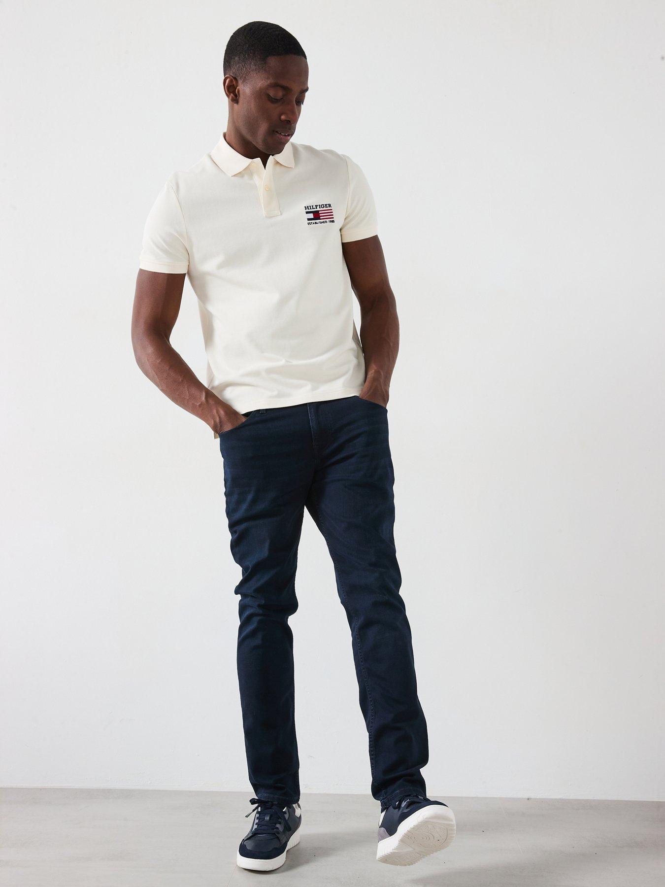 Image 3 of 6 of Tommy Hilfiger Flag Regular Fit Polo Shirt - Off White