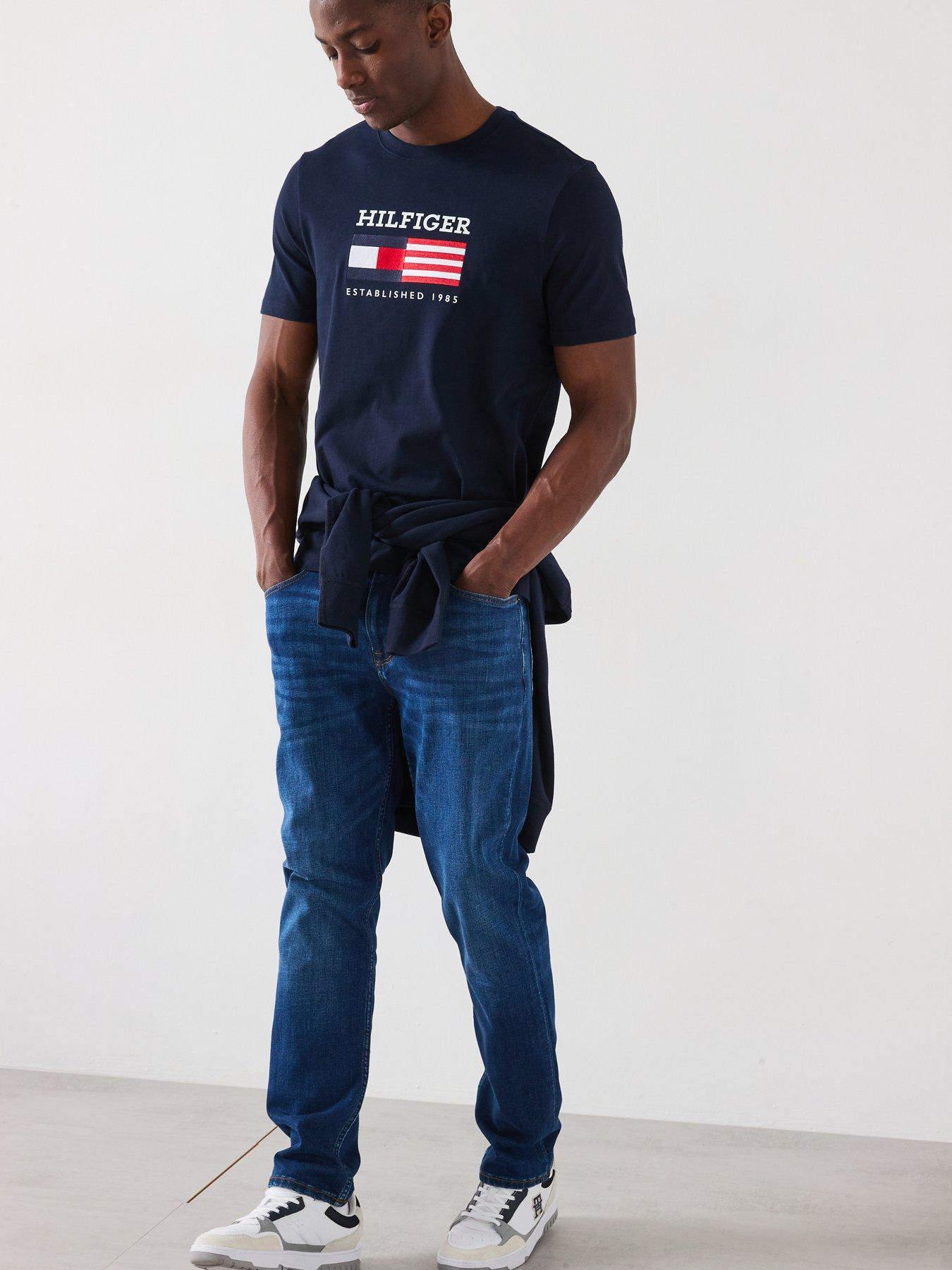 Image 3 of 6 of Tommy Hilfiger Americana Embroidered Flag T-Shirt - Navy