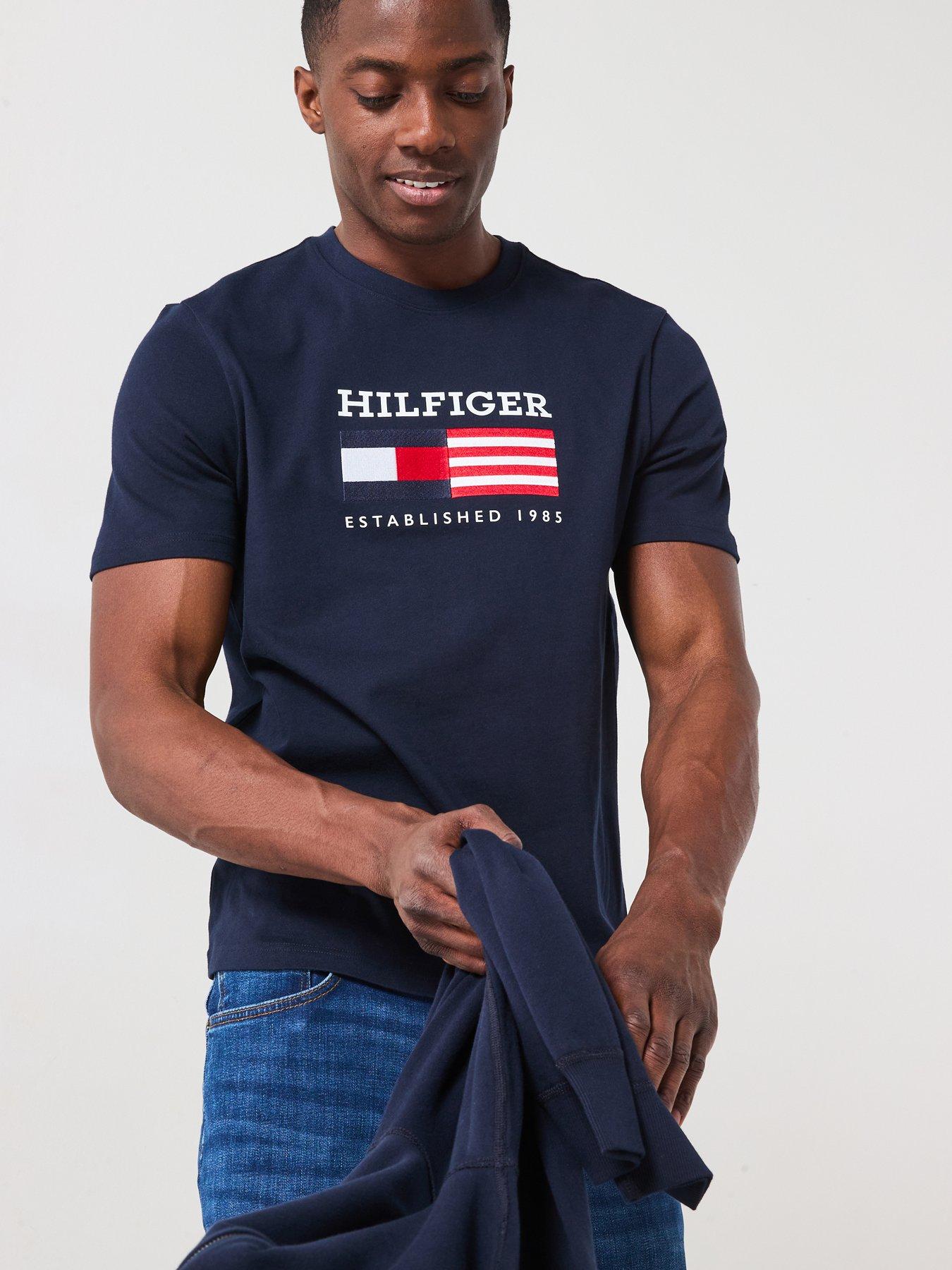 Image 6 of 6 of Tommy Hilfiger Americana Embroidered Flag T-Shirt - Navy