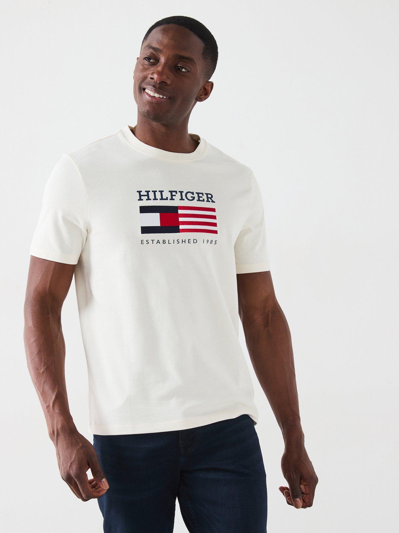 Tommy Hilfiger Americana Embroidered Flag T-Shirt - Off White
