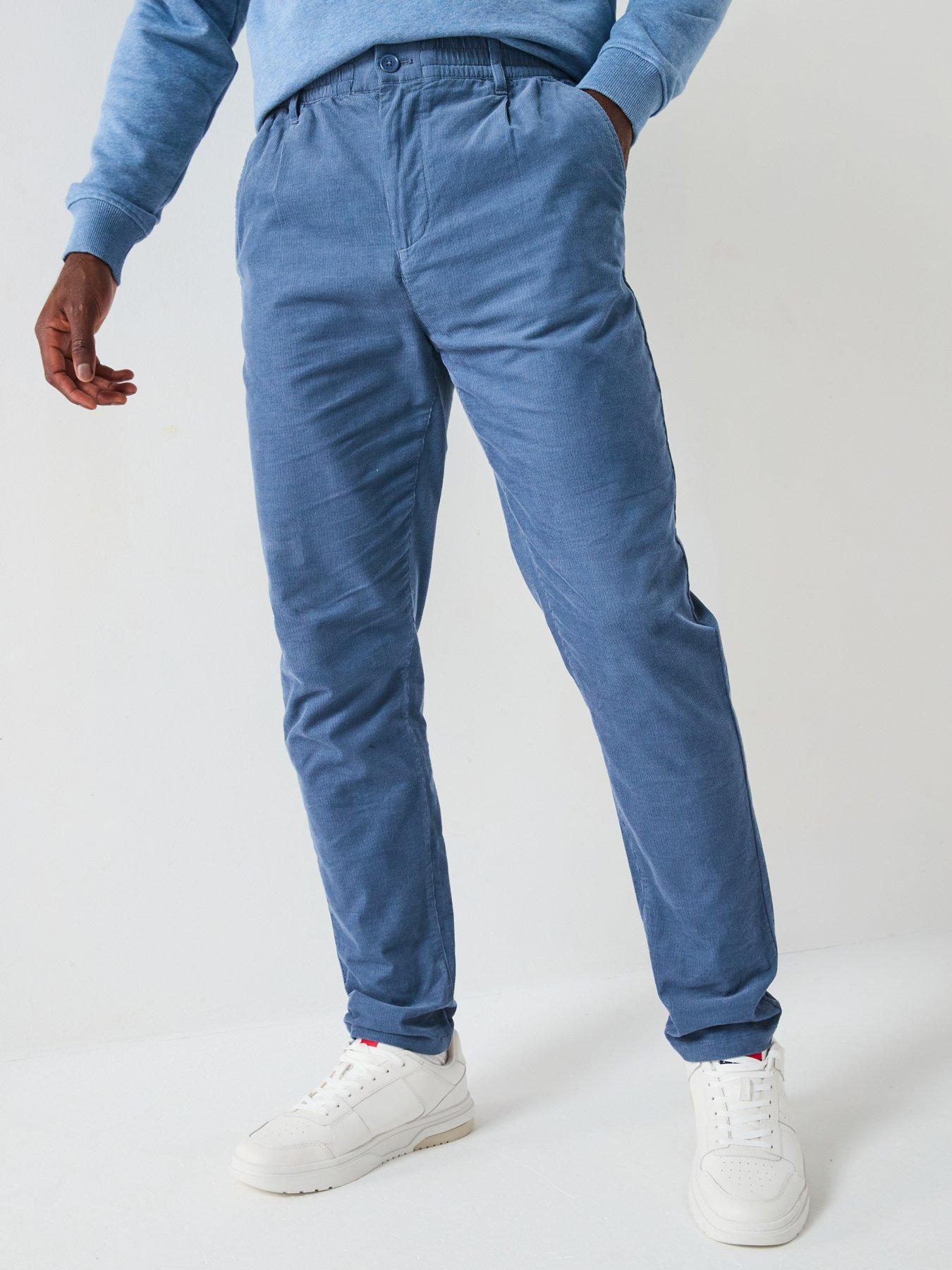 undefined Isaac Light Cord Casual Trousers - Blue