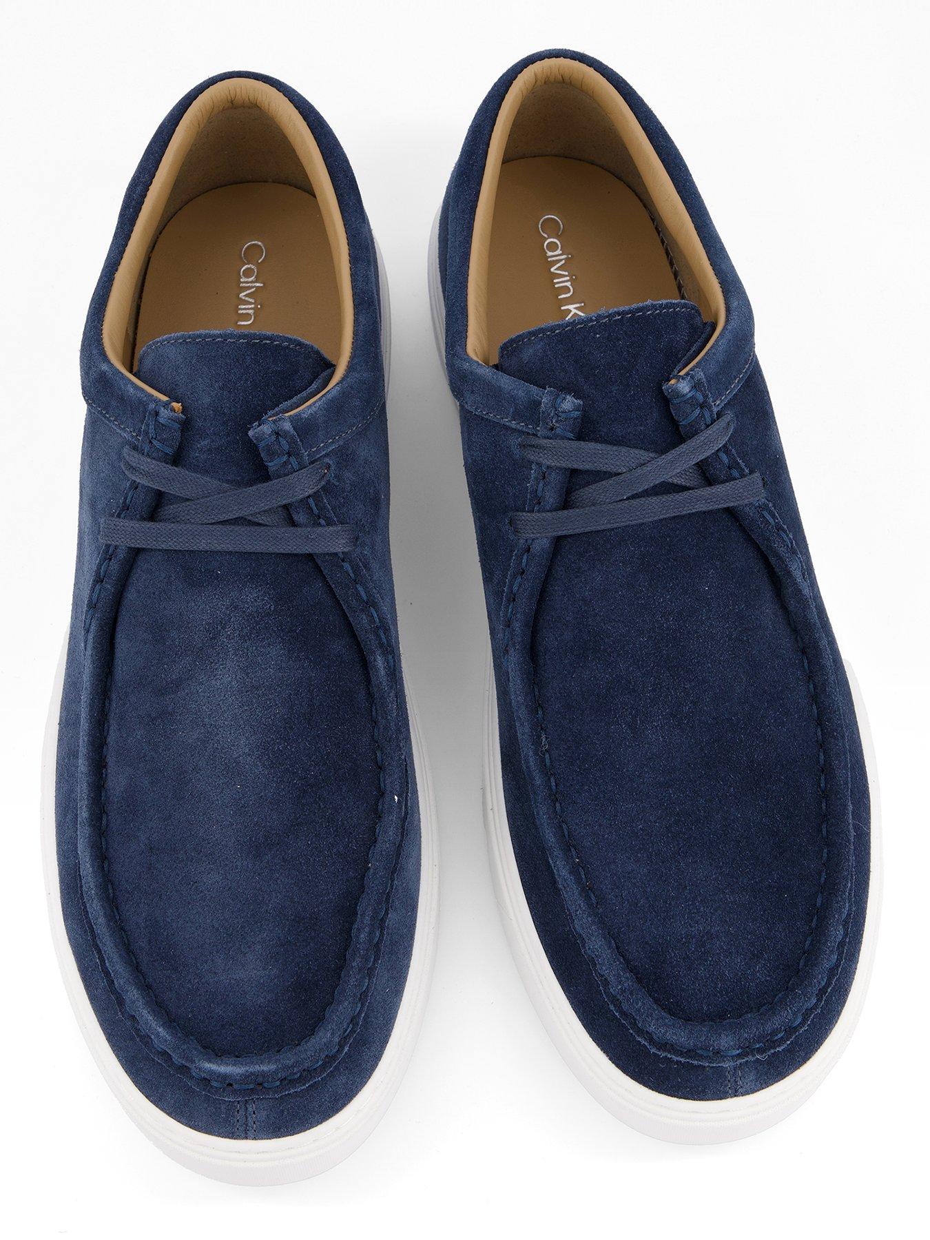 Calvin Klein Suede Apron Moc Casual Lace Up Shoes - Navy | Very display picture 3