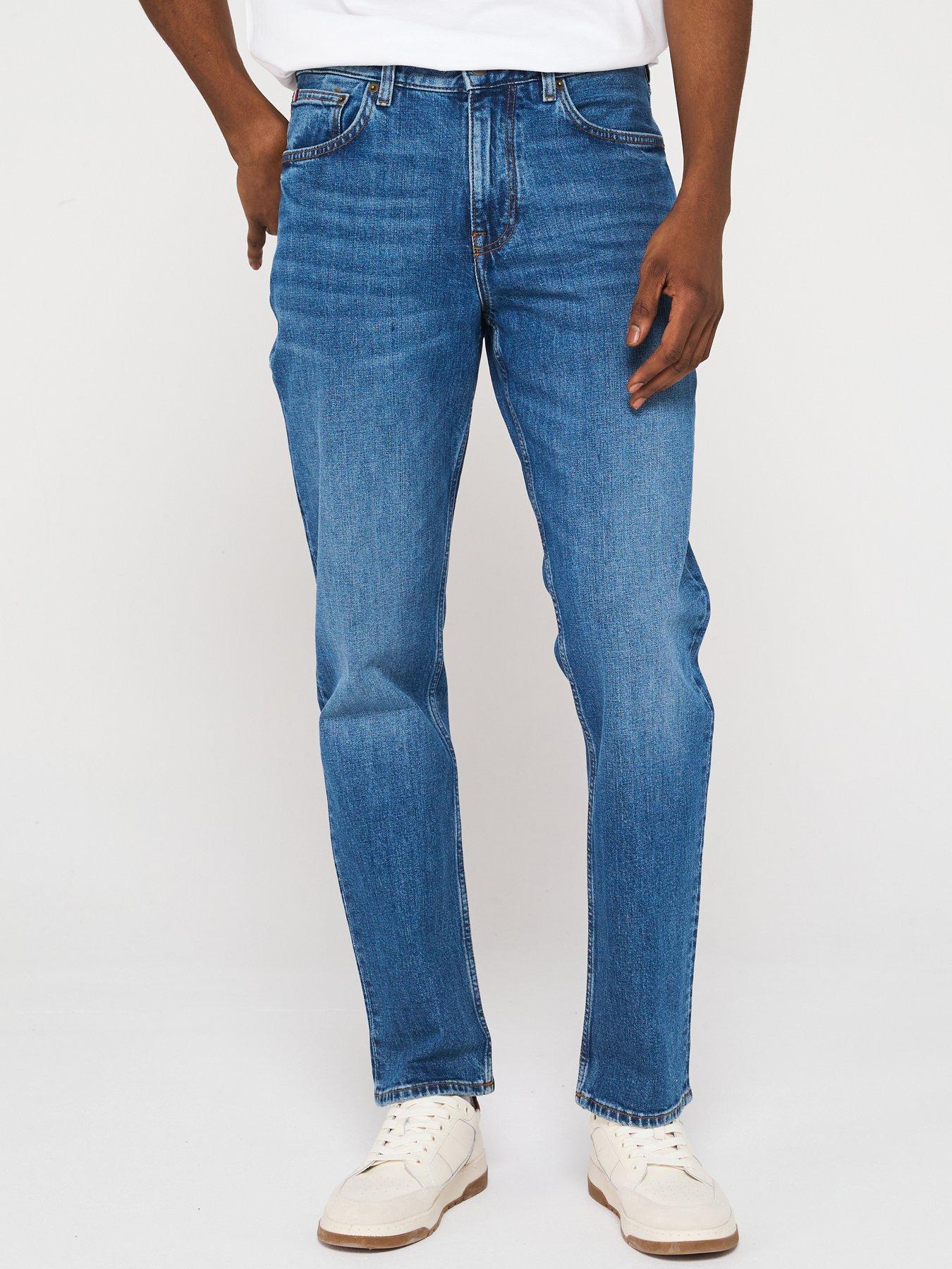 Tommy Hilfiger Straight Denton Jeans, Mid Wash, Size 38, Inside Leg Regular, Men