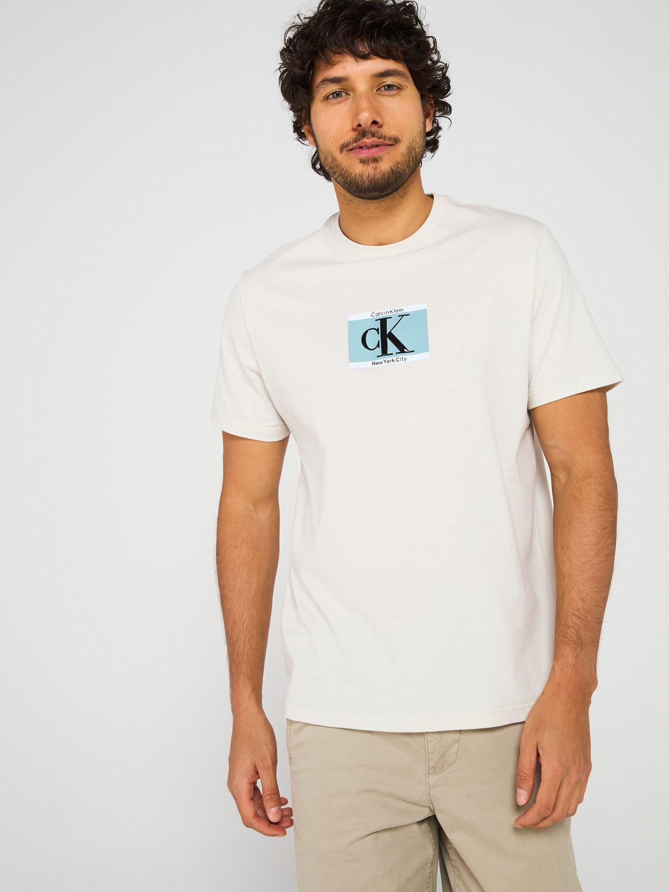 undefined 30S Centre Box Logo T-Shirt - Off White