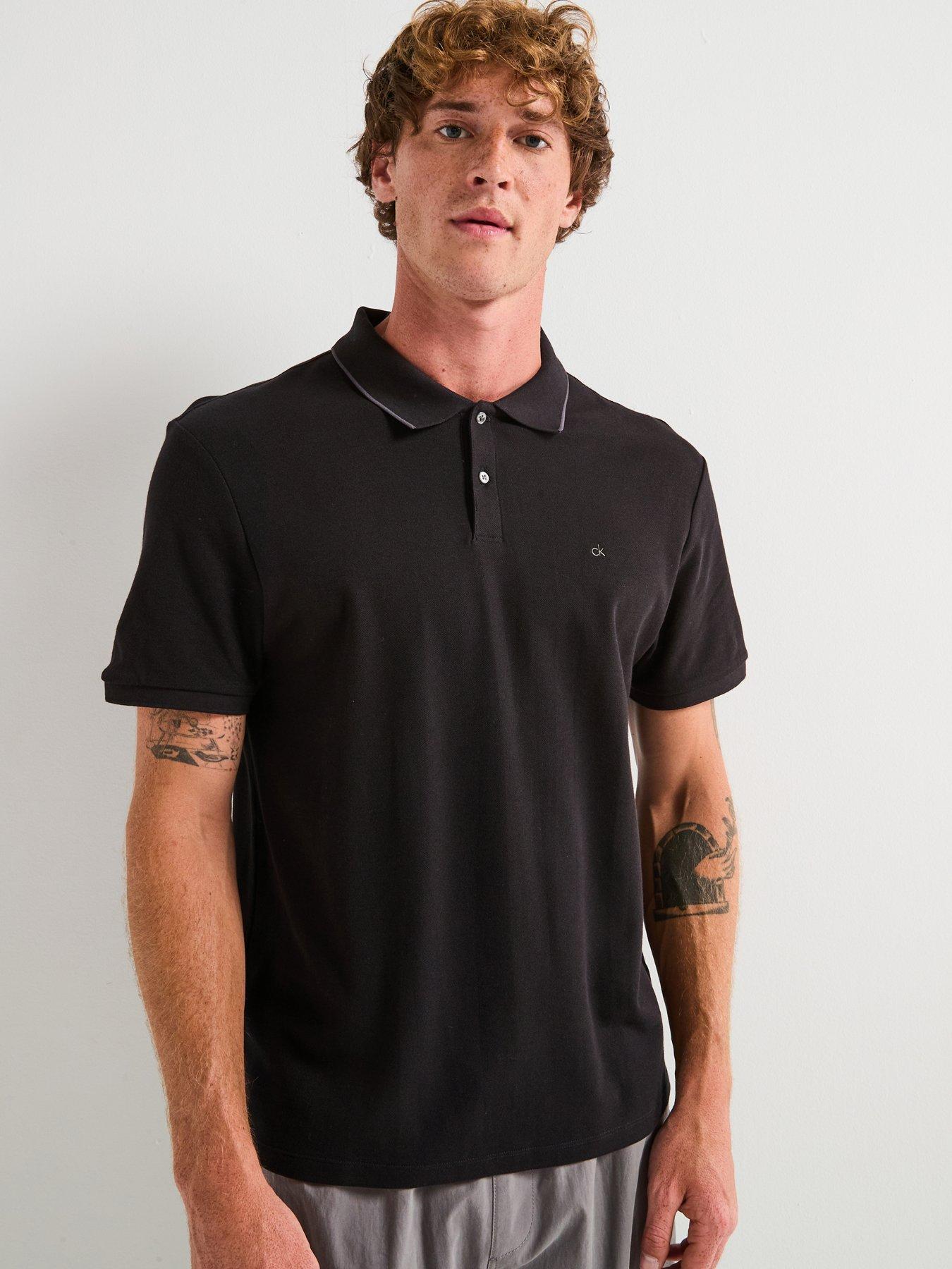 Calvin Klein Refined Classic Tipped Polo Shirt - Beige