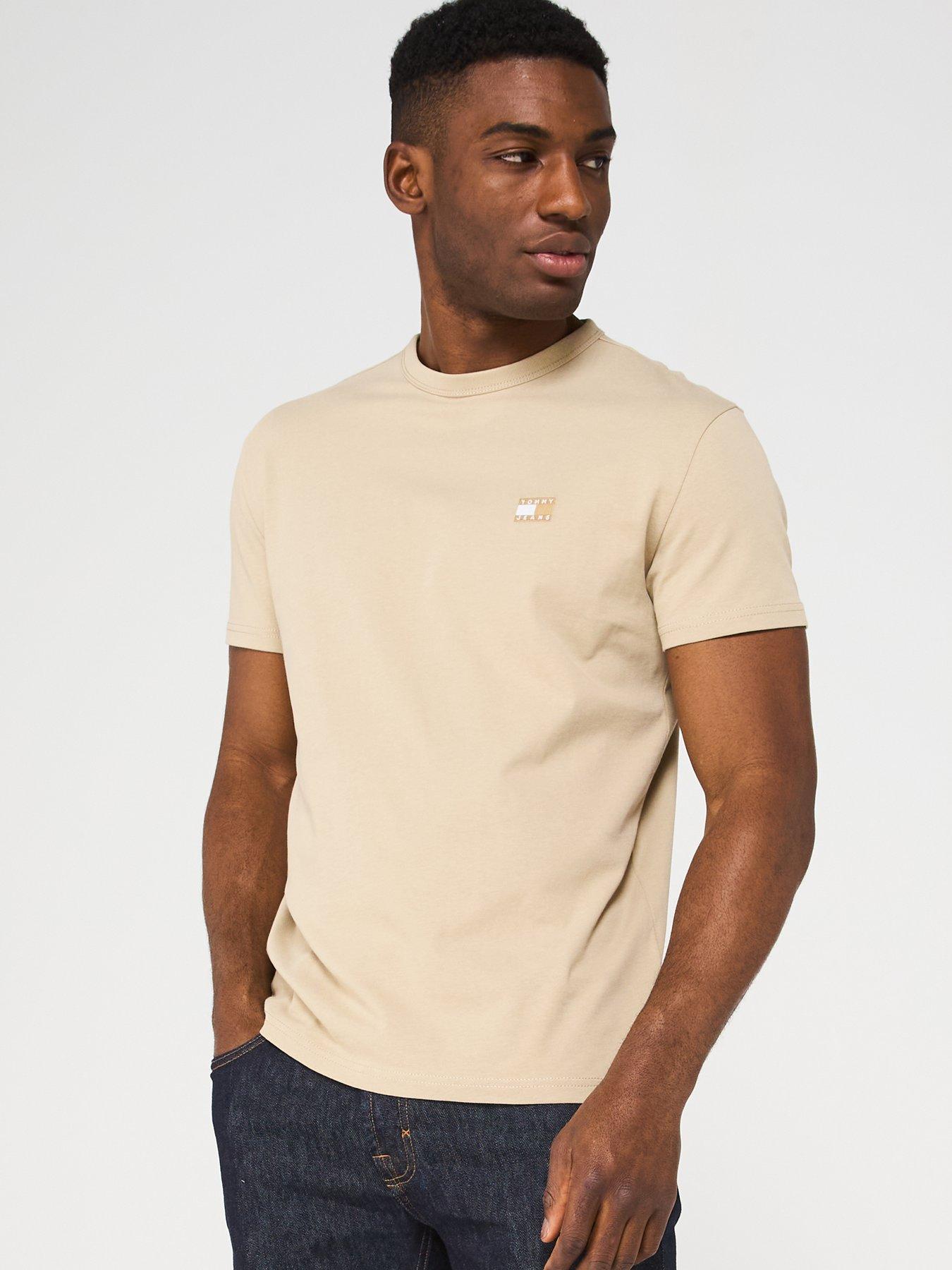 undefined Regular Fit Badge T-Shirt - Beige
