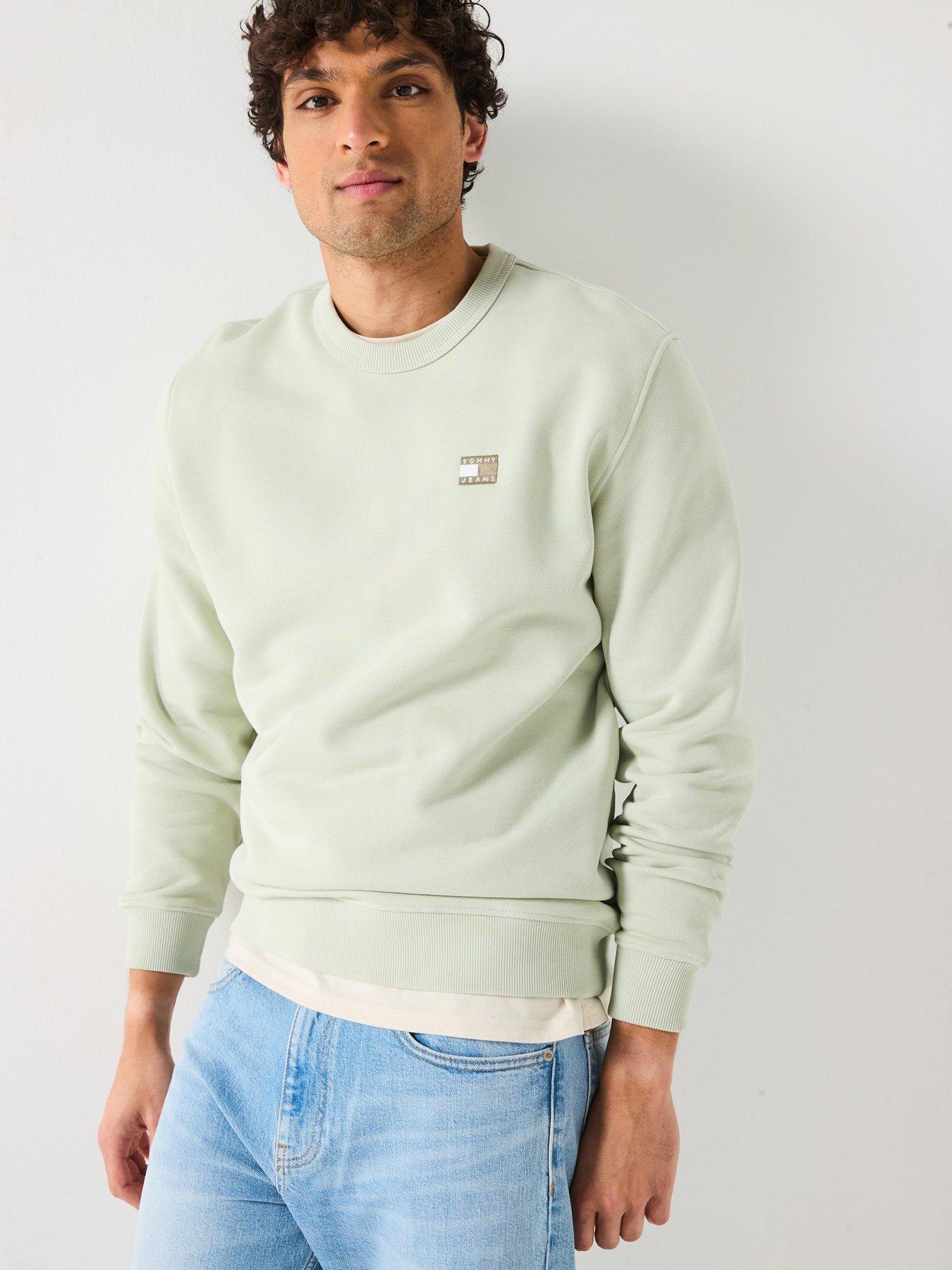 undefined Regular Fit Badge Crew Sweatshirt - Light Green