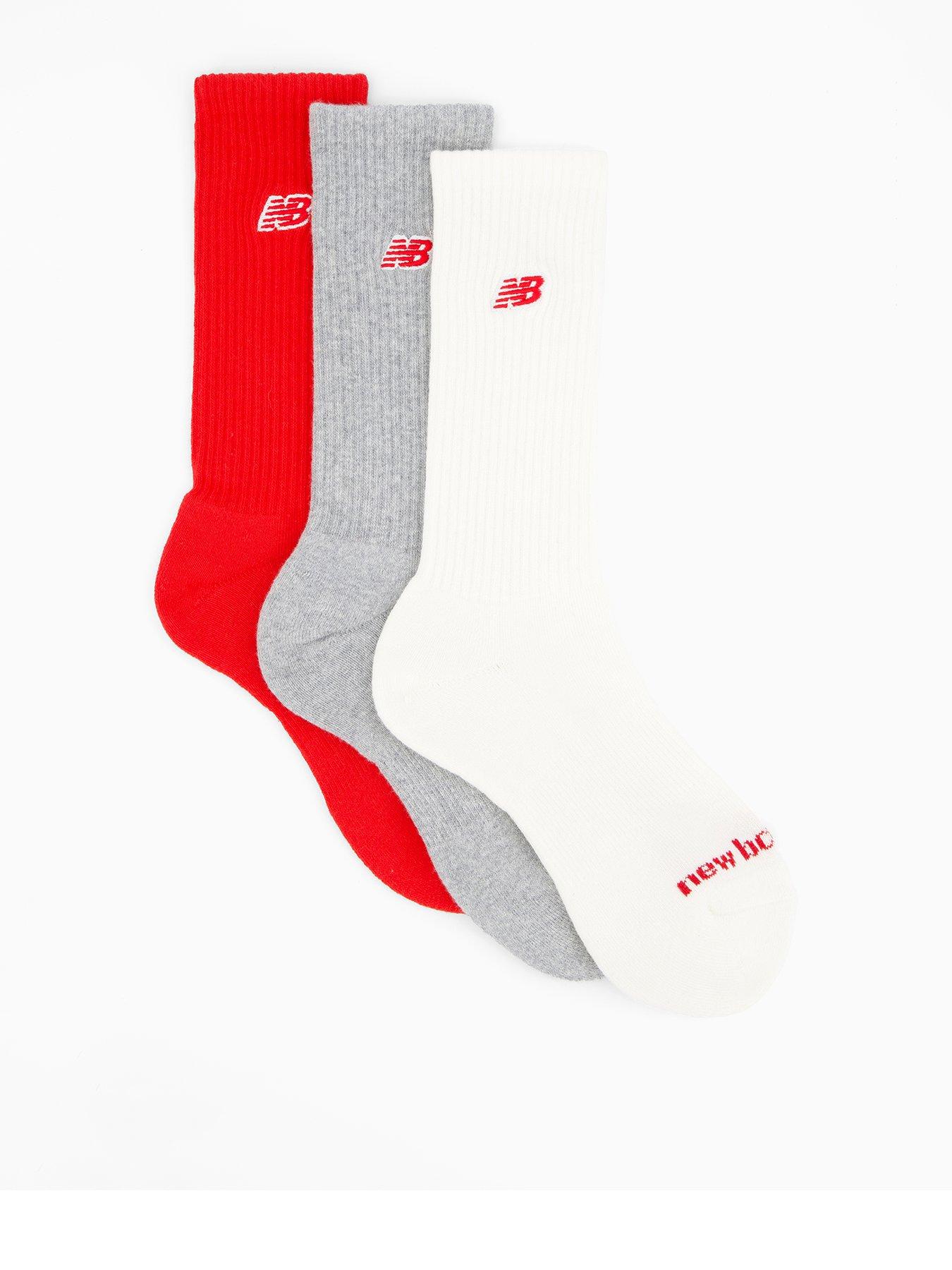 New Balance Unisex Patch Logo Crew 3 Pack Socks - Multi