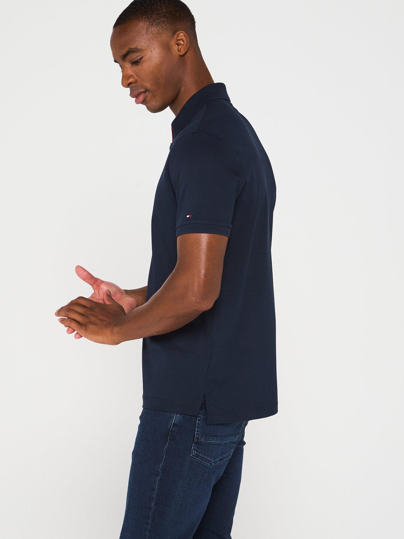 Image 5 of 5 of Tommy Hilfiger Interlock Zip Regular Fit Polo Shirt - Navy