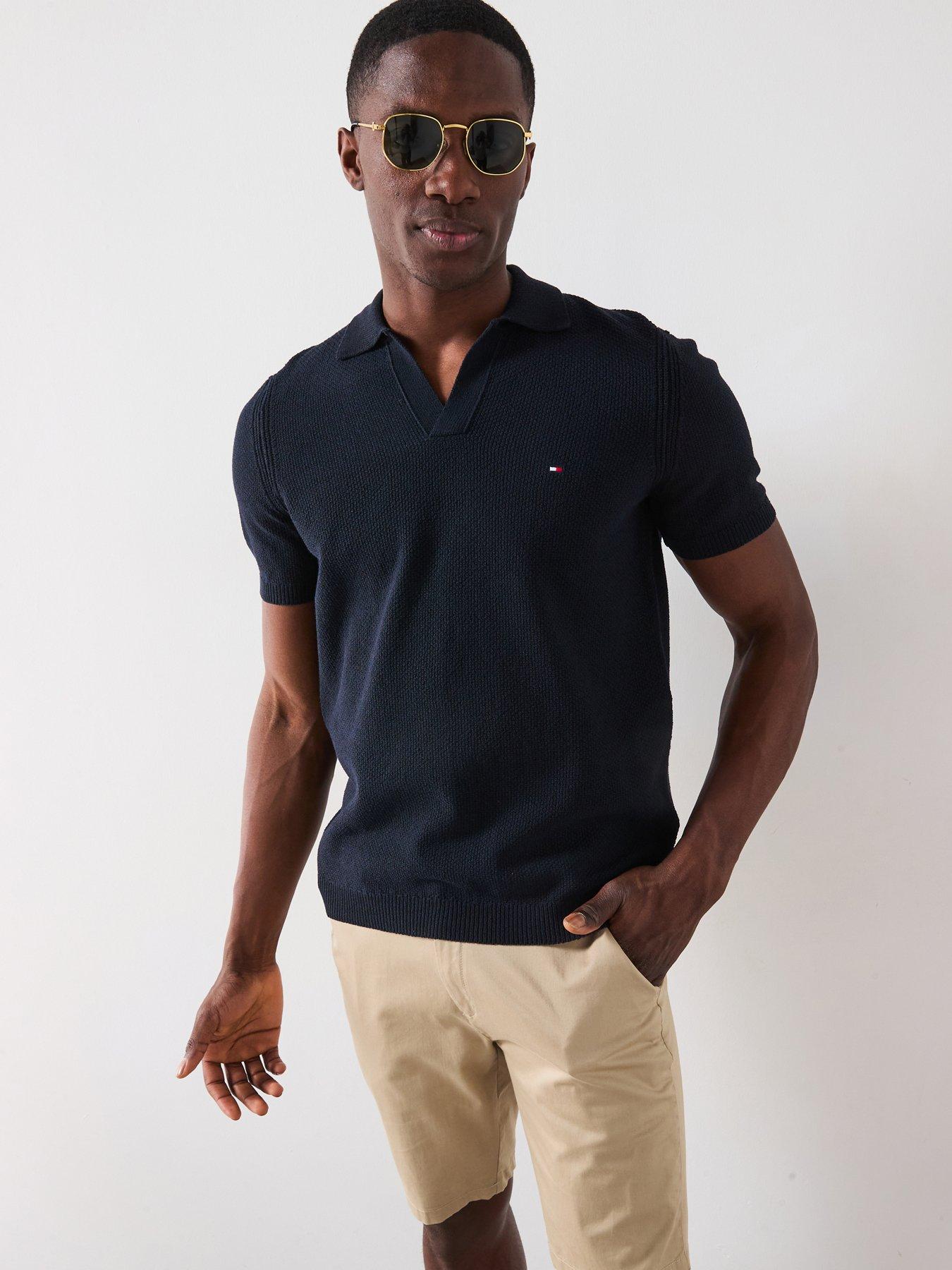 undefined Knitted Polo Shirt - Navy