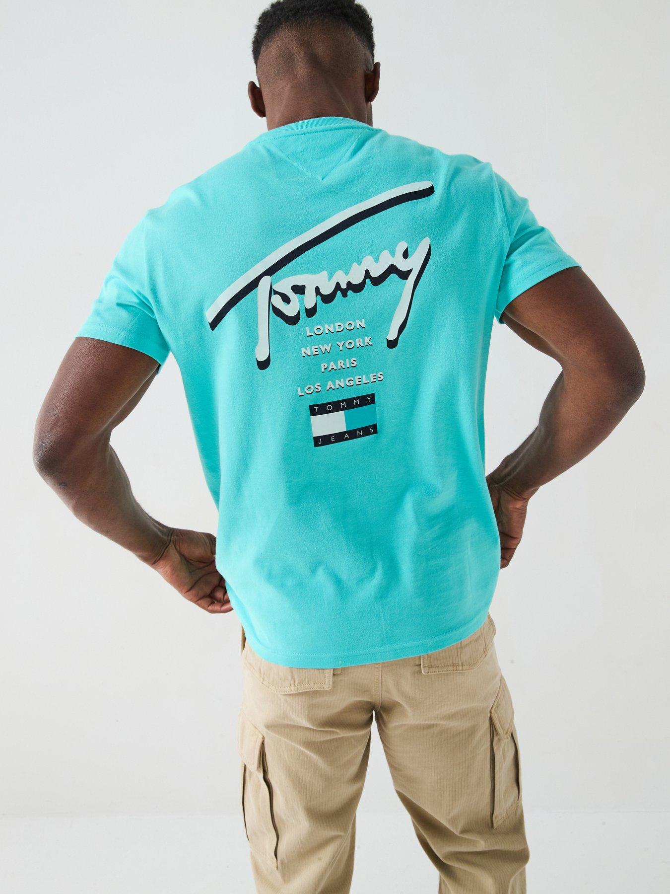 undefined Regular Fit Signature City Back Print T-Shirt - Aqua