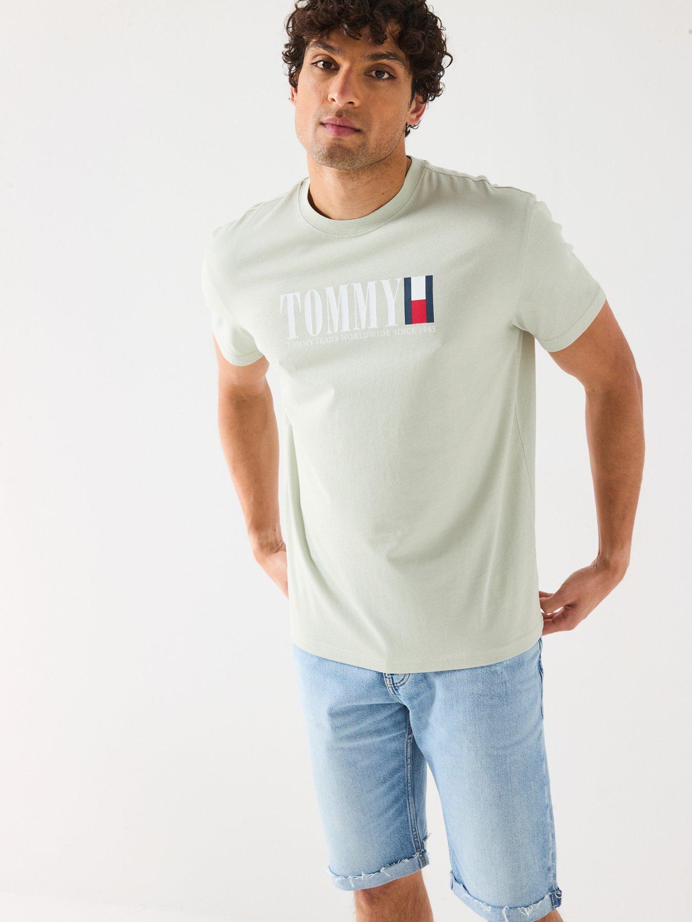 undefined Regular Fit Chest Logo Flag T-Shirt - Light Green