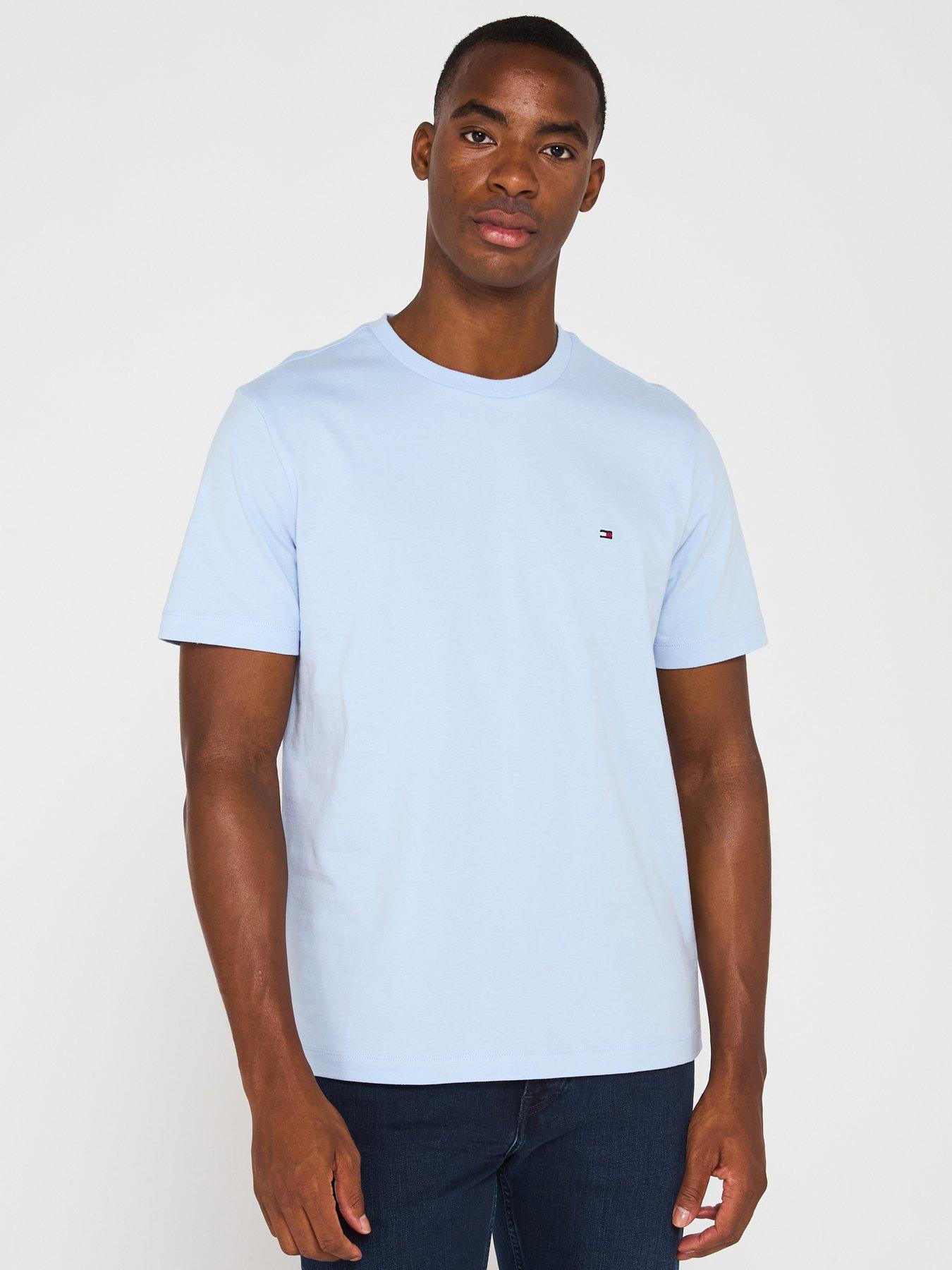 undefined Regular Fit Essential Flag Logo T-Shirt - Light Blue