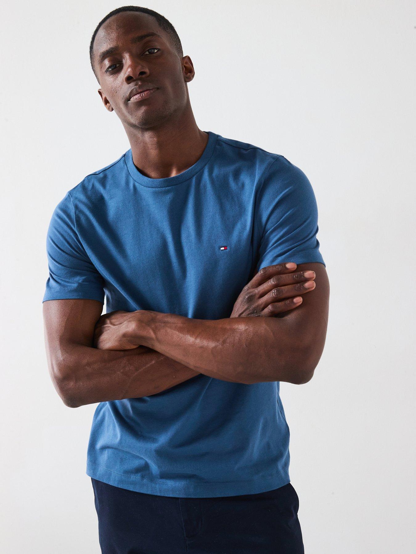 Tommy Hilfiger Regular Fit Essential Flag Logo T-Shirt - Blue
